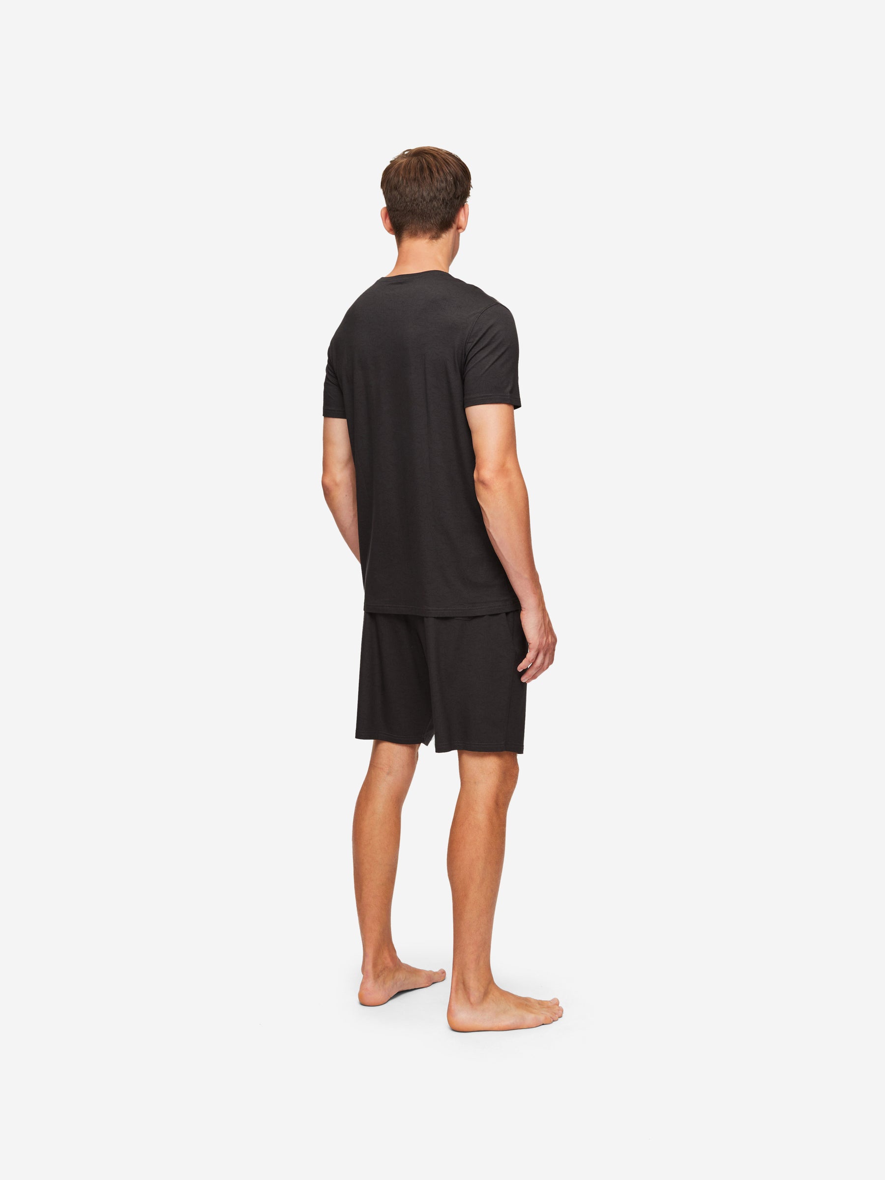Men's T-Shirt London 9 Bird Print Micro Modal Black