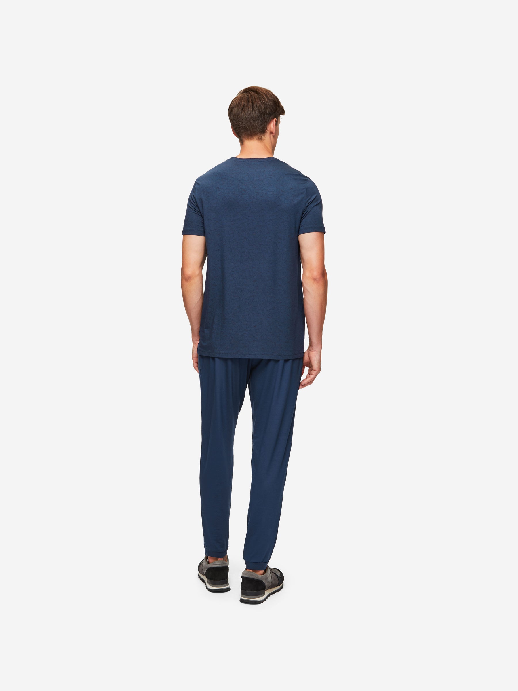 Men's T-Shirt London 9 Bird Print Micro Modal Navy