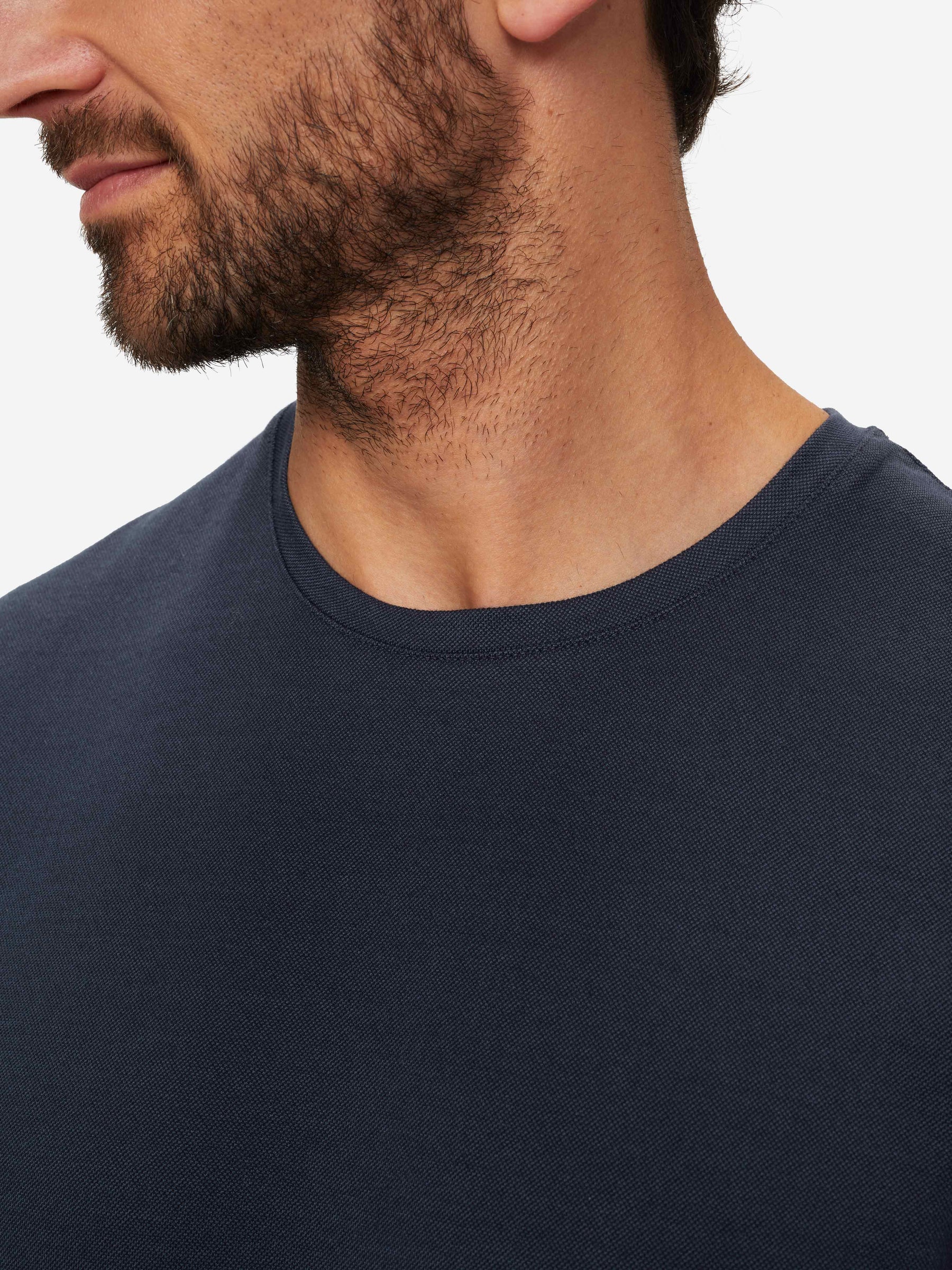 Men's T-Shirt Ramsay 2 Pique Cotton Tencel Navy