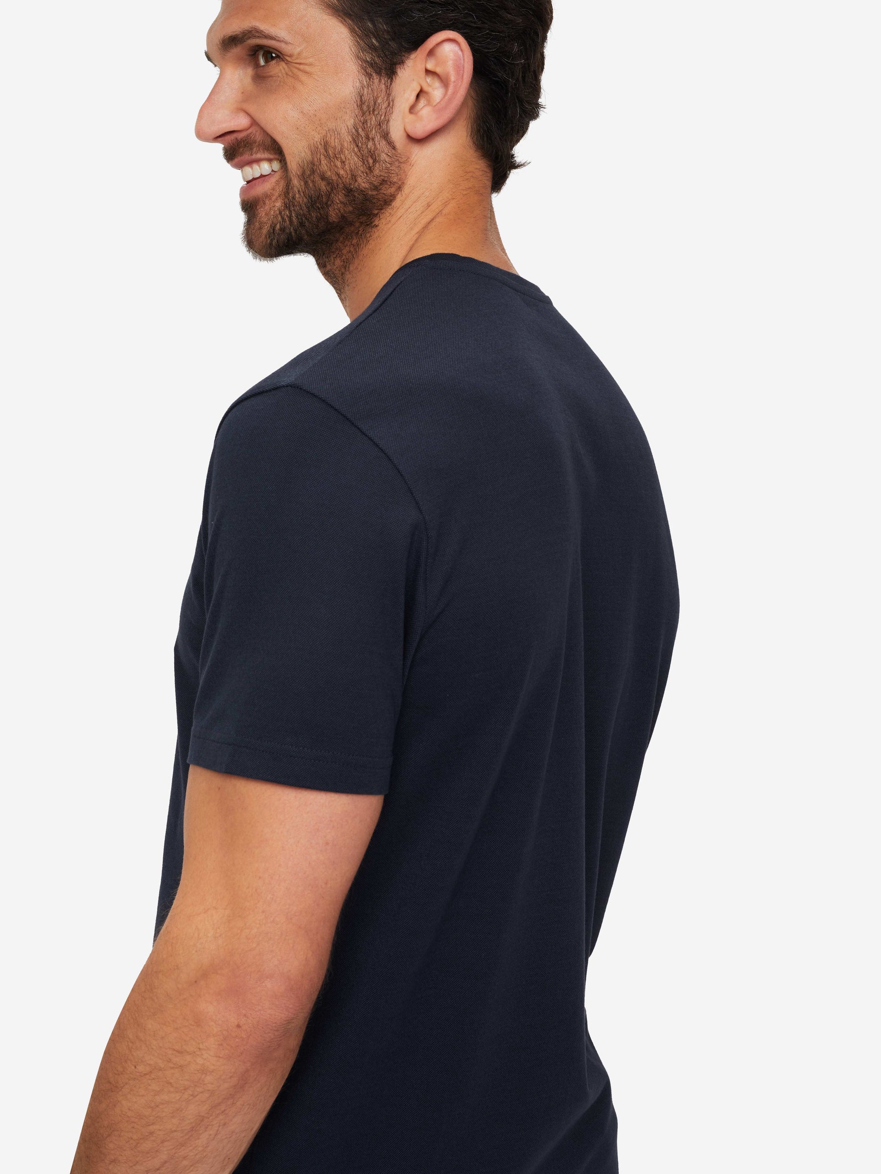 Men's T-Shirt Ramsay 2 Pique Cotton Tencel Navy