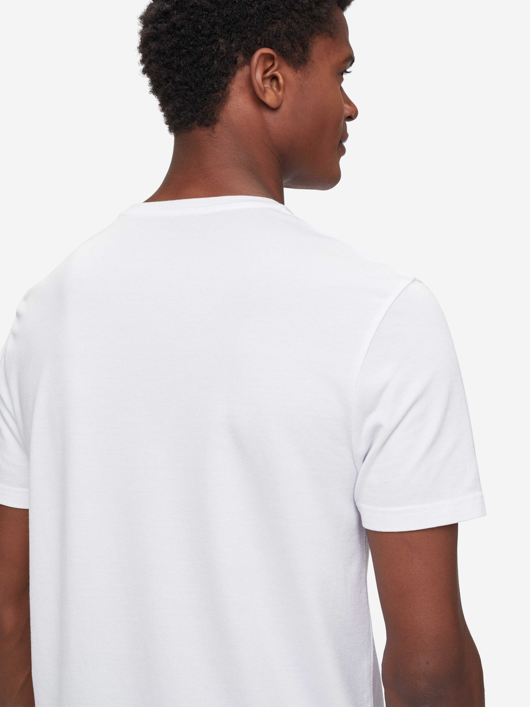 Men's T-Shirt Ramsay Pique Cotton Tencel White
