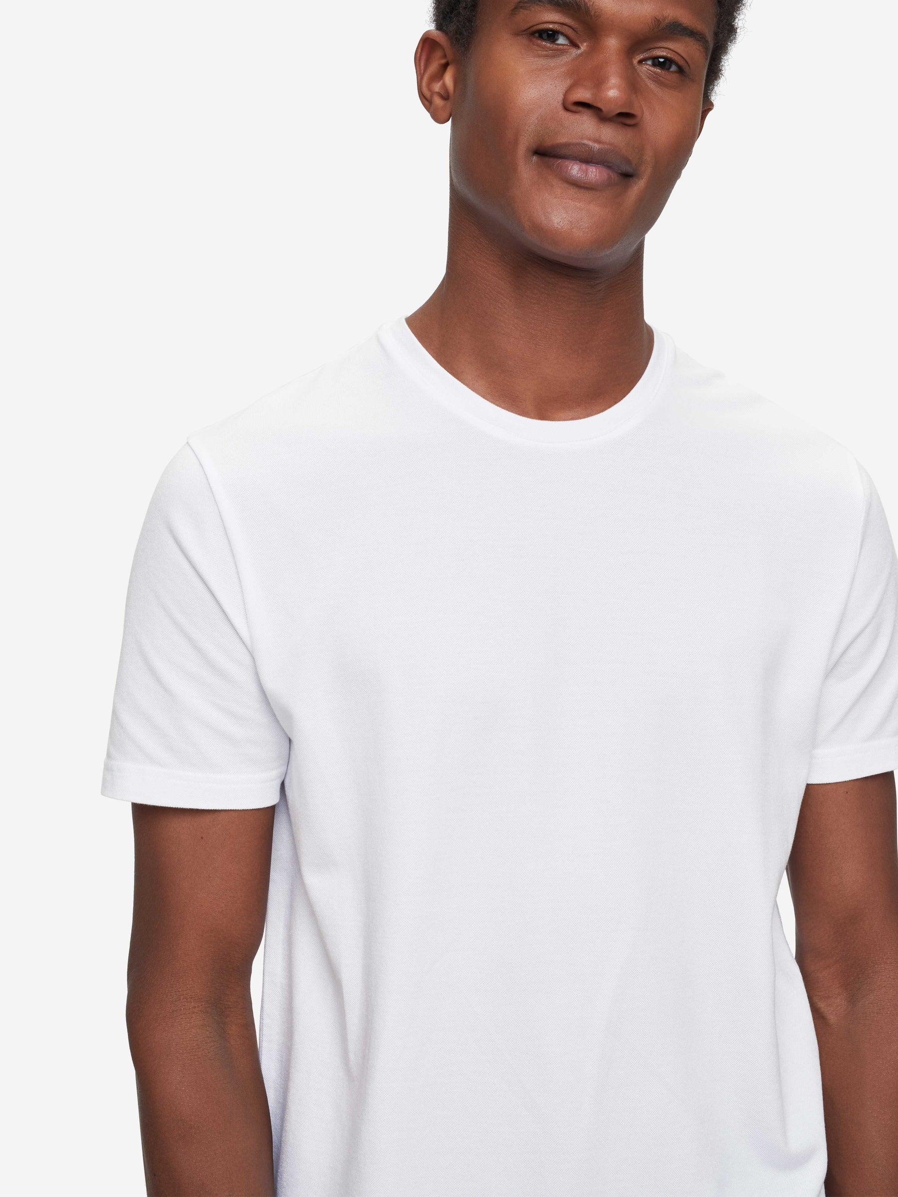 Men's T-Shirt Ramsay Pique Cotton Tencel White