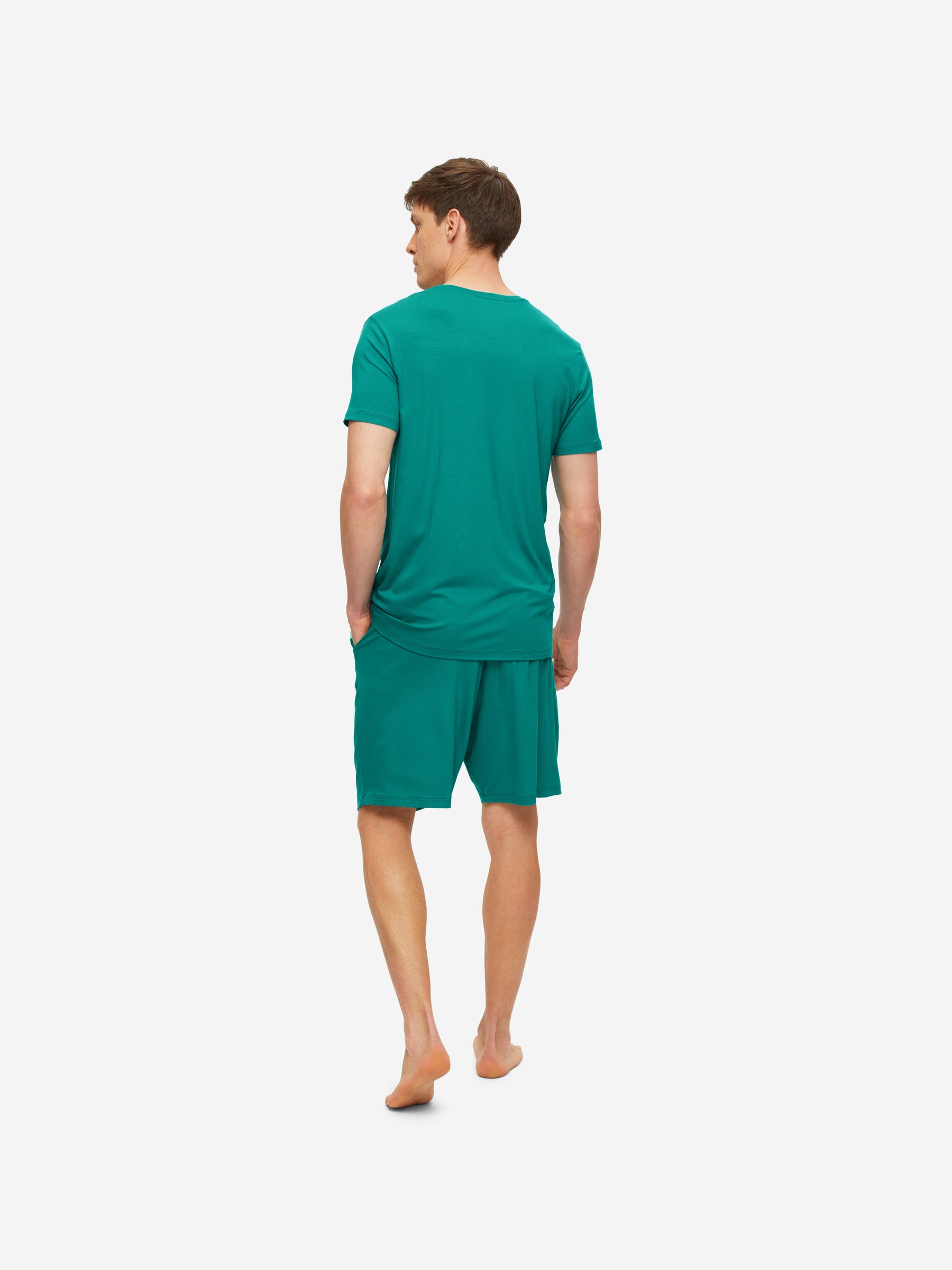 Men's V-Neck T-Shirt Basel Micro Modal Stretch Jungle Green