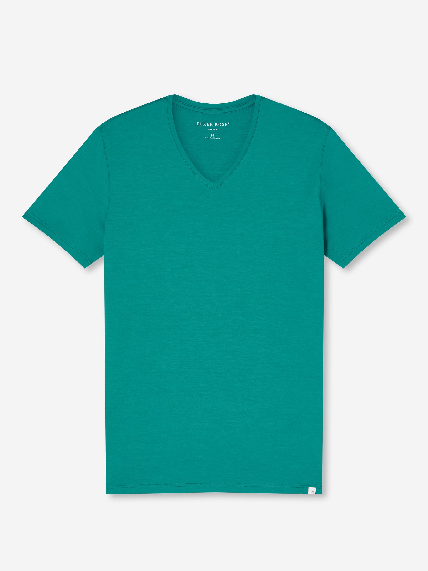 Men's V-Neck T-Shirt Basel Micro Modal Stretch Jungle Green