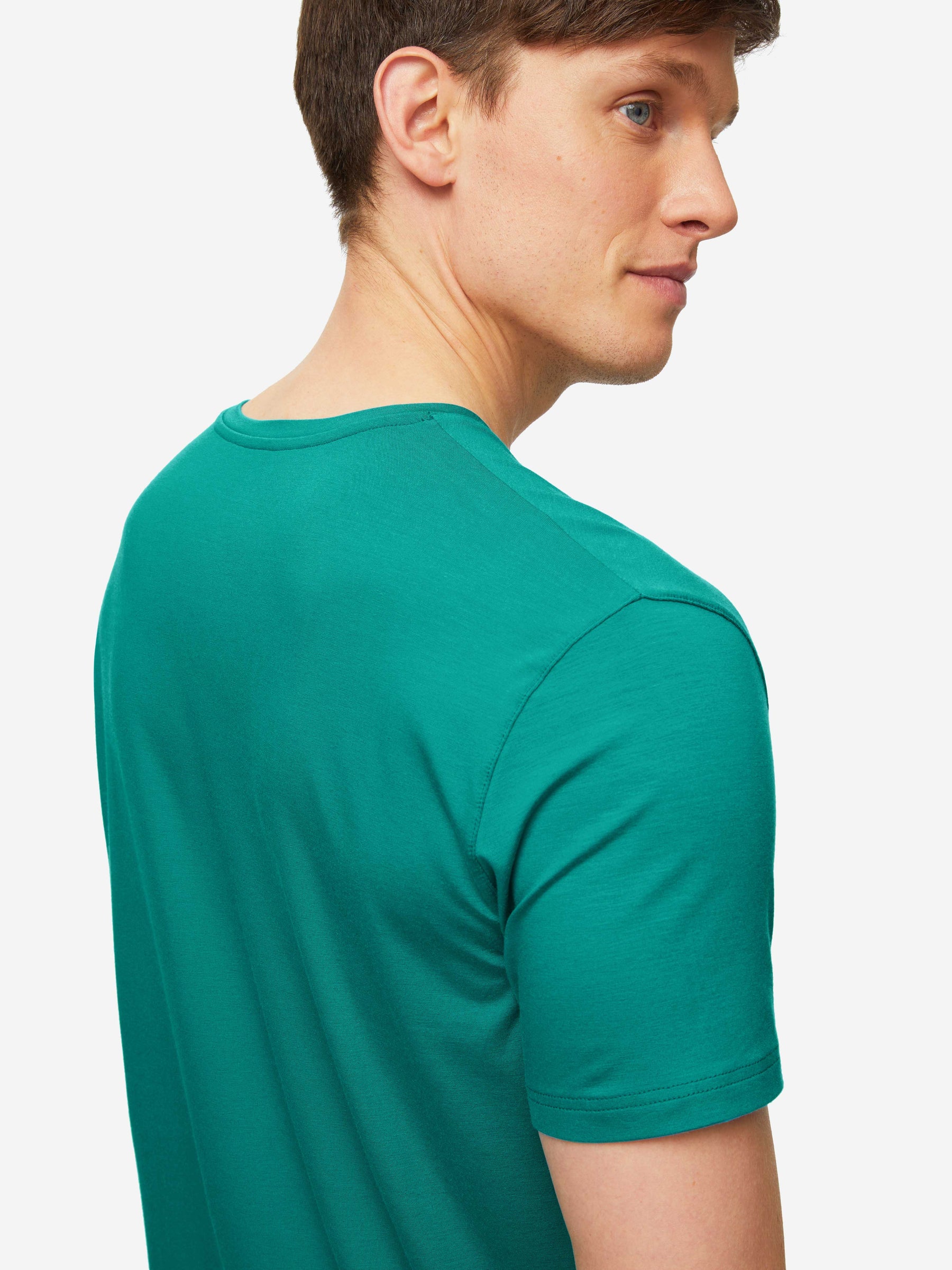 Men's V-Neck T-Shirt Basel Micro Modal Stretch Jungle Green