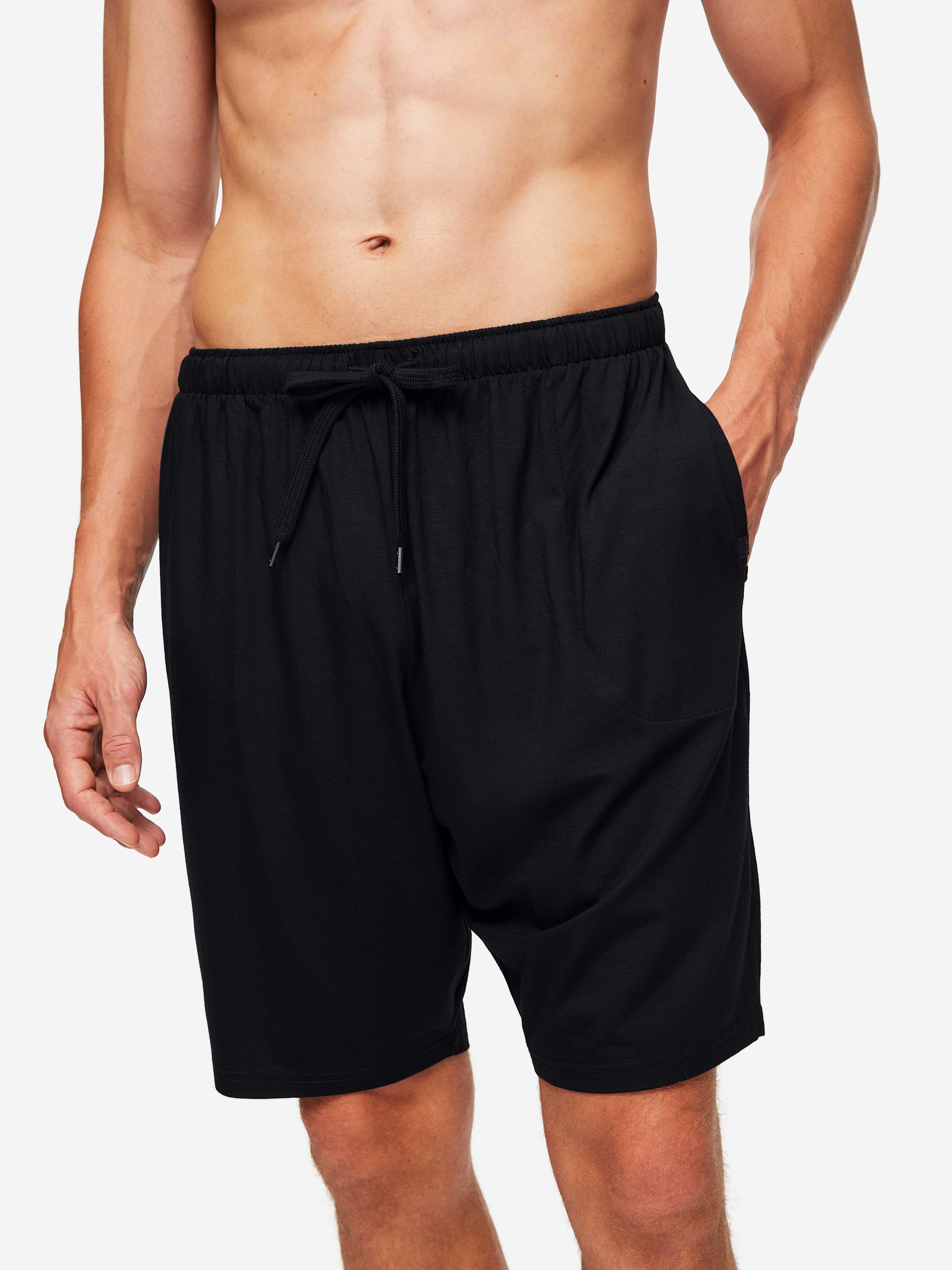 Derek Rose Men s Lounge Shorts Basel Micro Modal Stretch Black