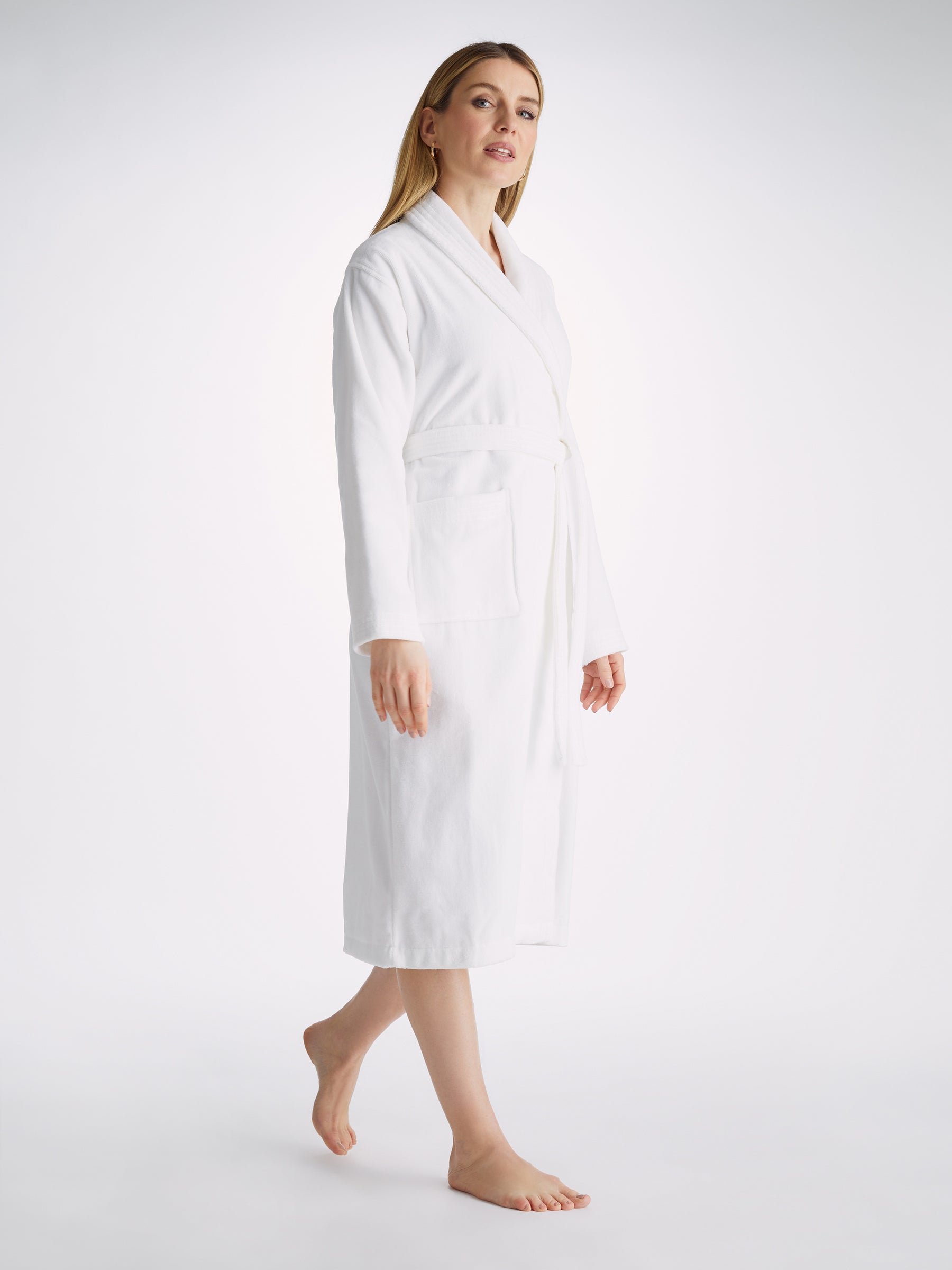 Women's Bathrobe Triton 10 Terry Cotton White