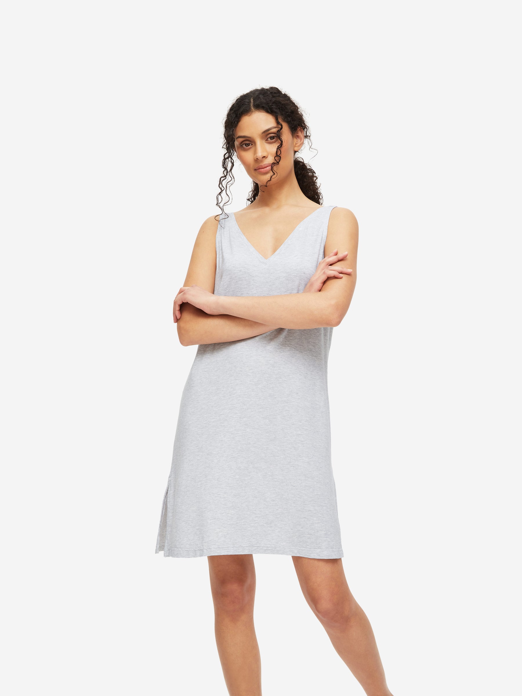 Women's Chemise Ethan Micro Modal Stretch Silver