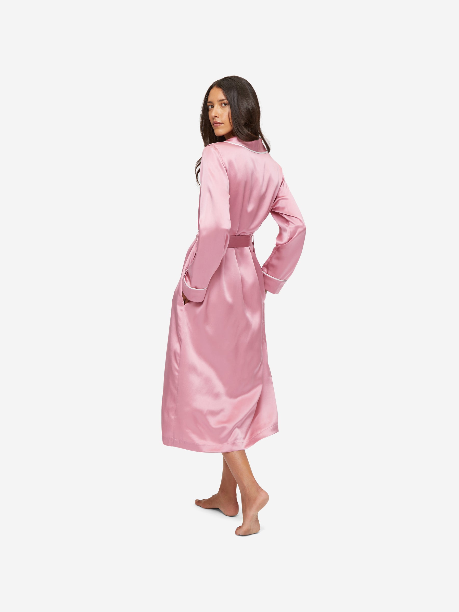 Women's Dressing Gown Bailey Silk Satin Rose