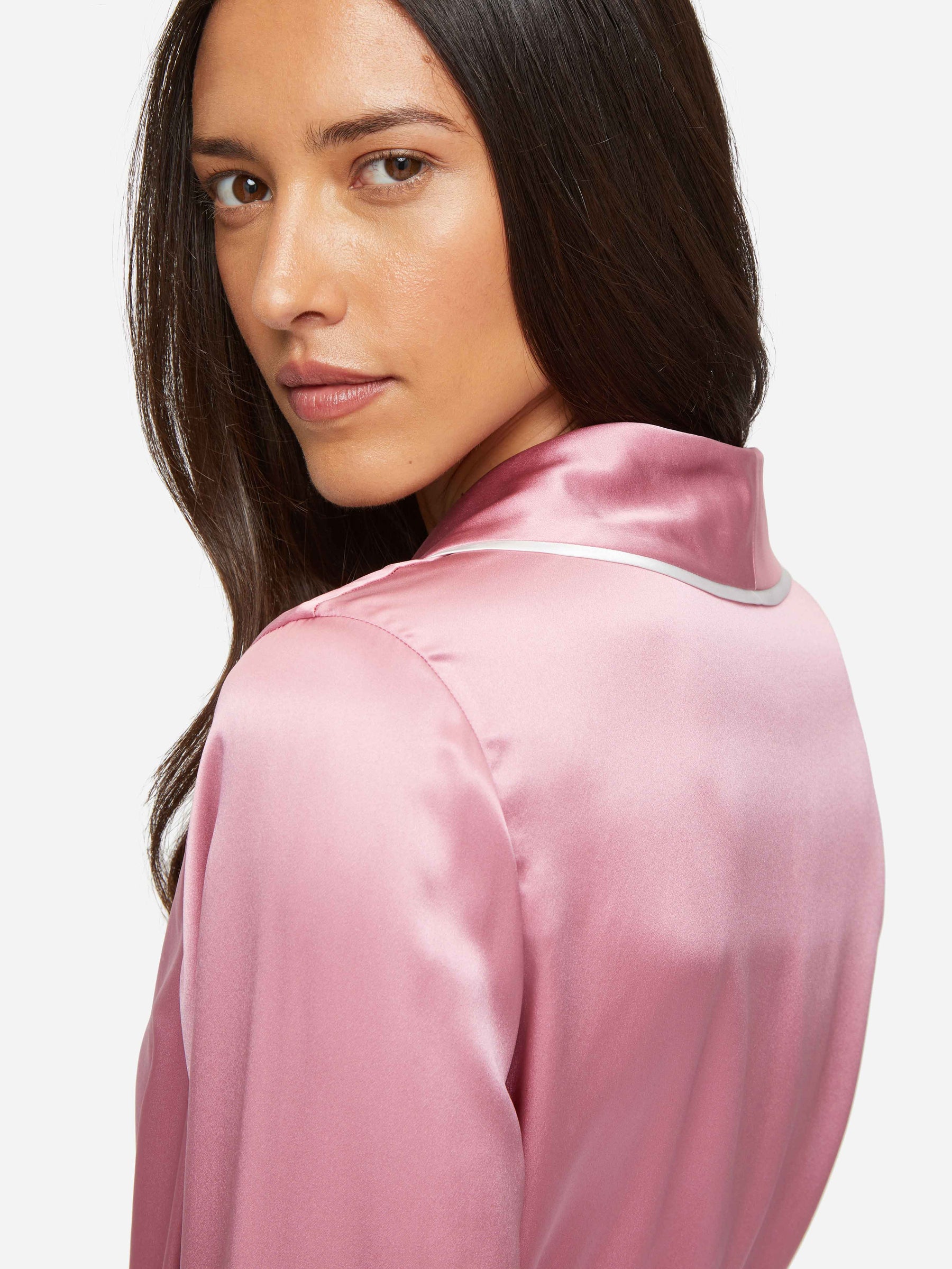 Women's Dressing Gown Bailey Silk Satin Rose