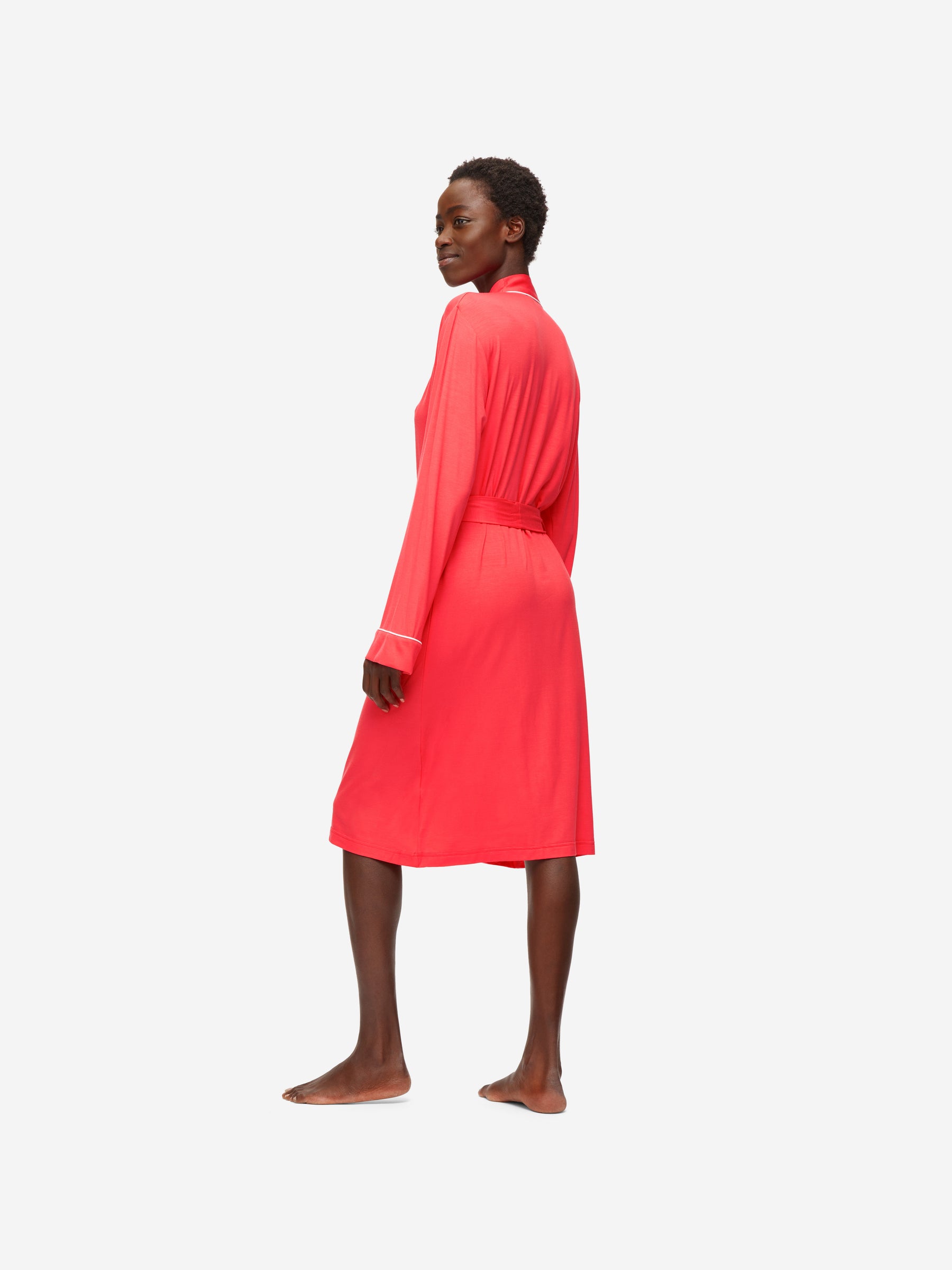 Women's Dressing Gown Lara Micro Modal Stretch Watermelon Pink