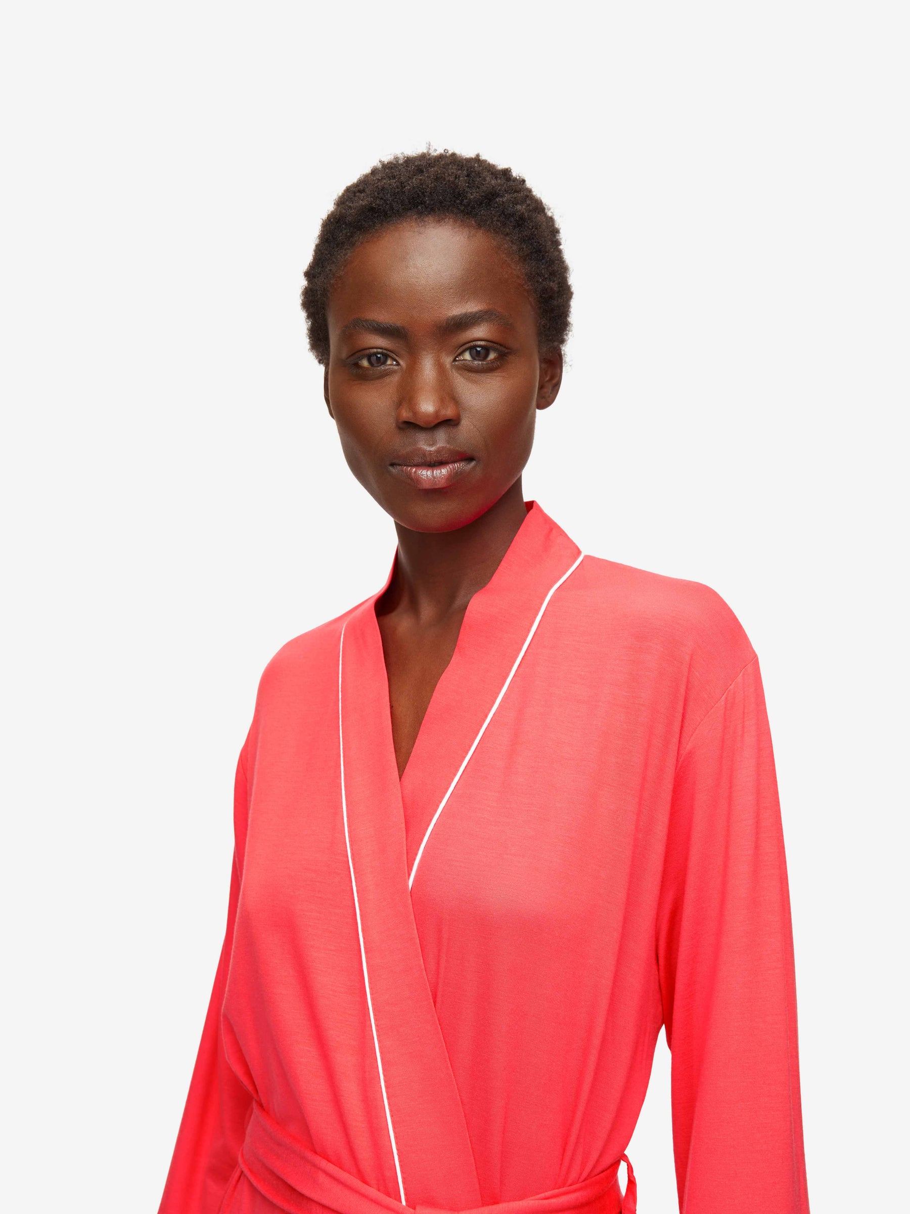 Women's Dressing Gown Lara Micro Modal Stretch Watermelon Pink