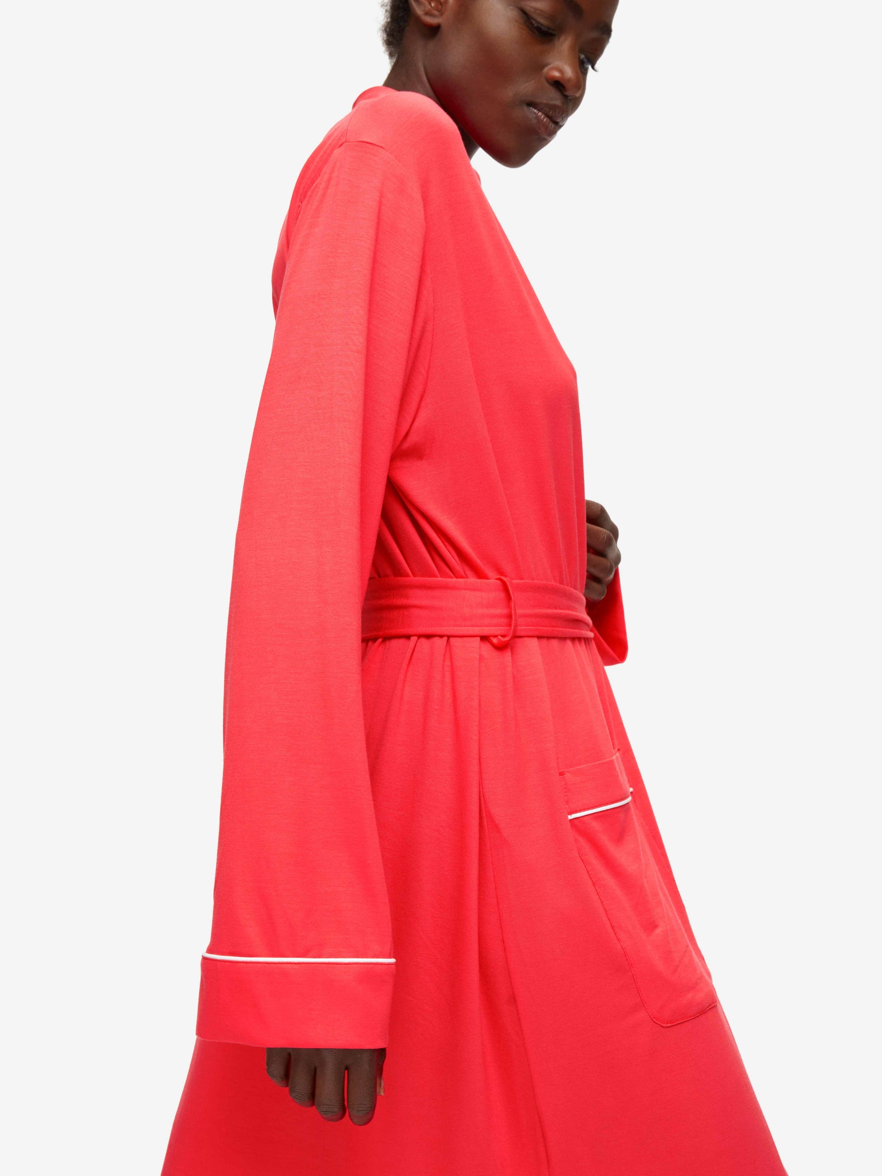 Women's Dressing Gown Lara Micro Modal Stretch Watermelon Pink