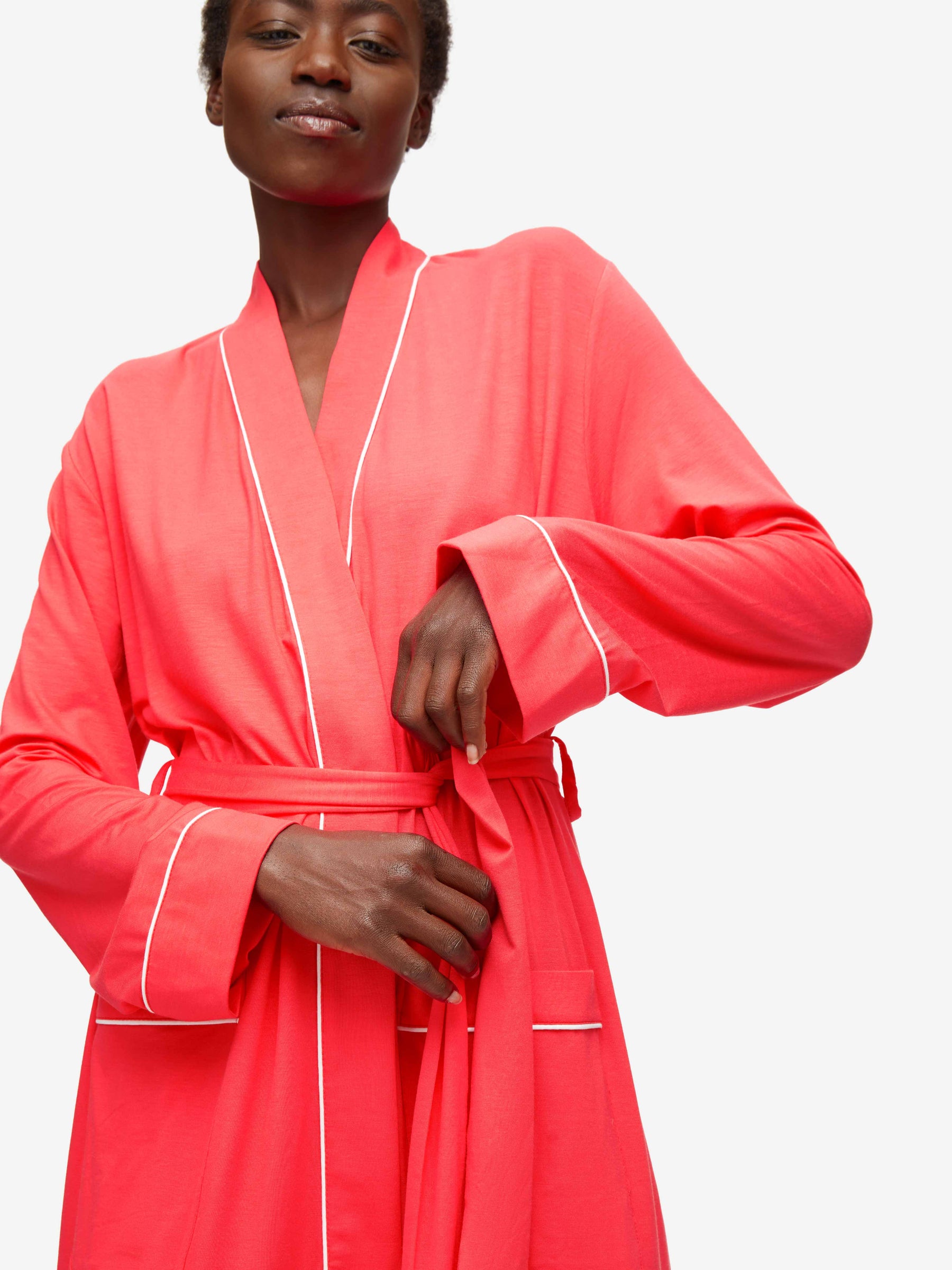 Women's Dressing Gown Lara Micro Modal Stretch Watermelon Pink