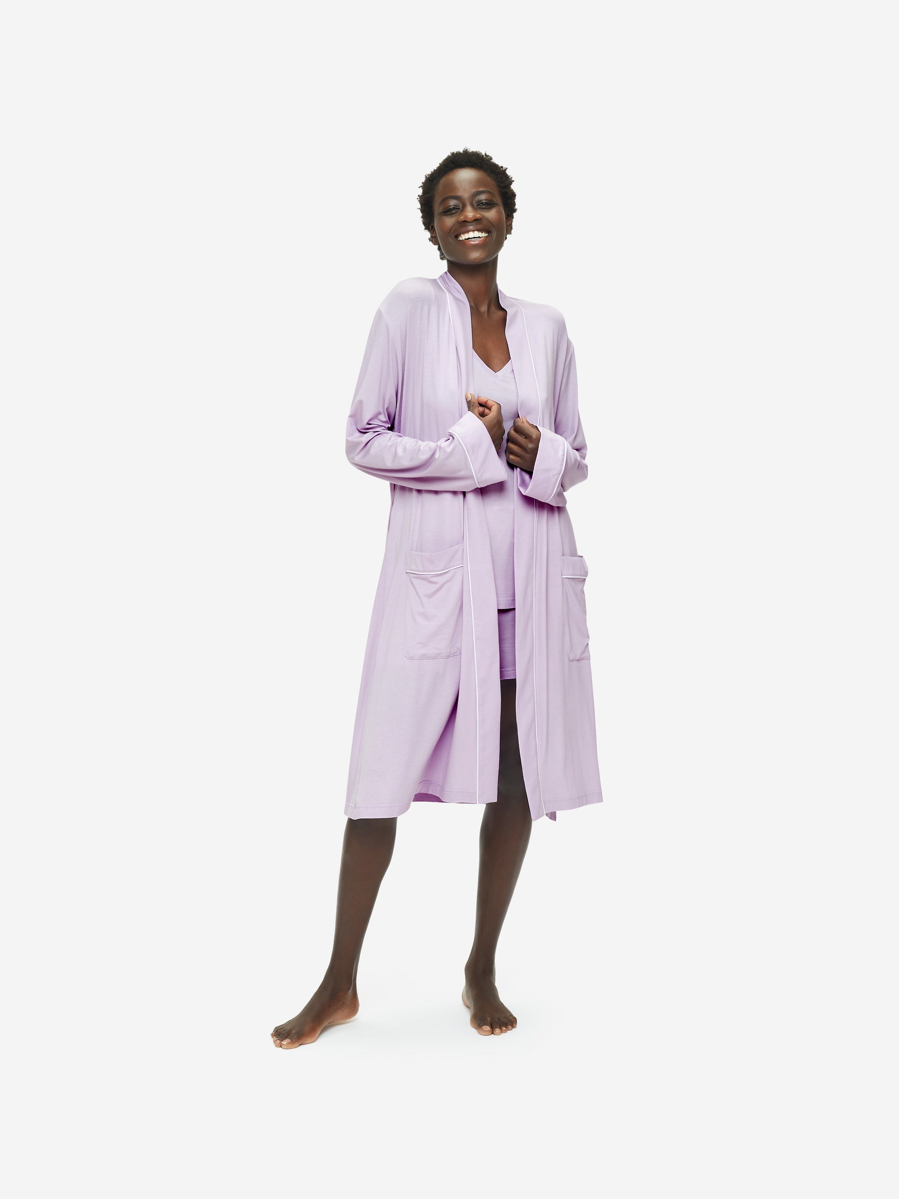 Women's Dressing Gown Lara Micro Modal Stretch Lilac