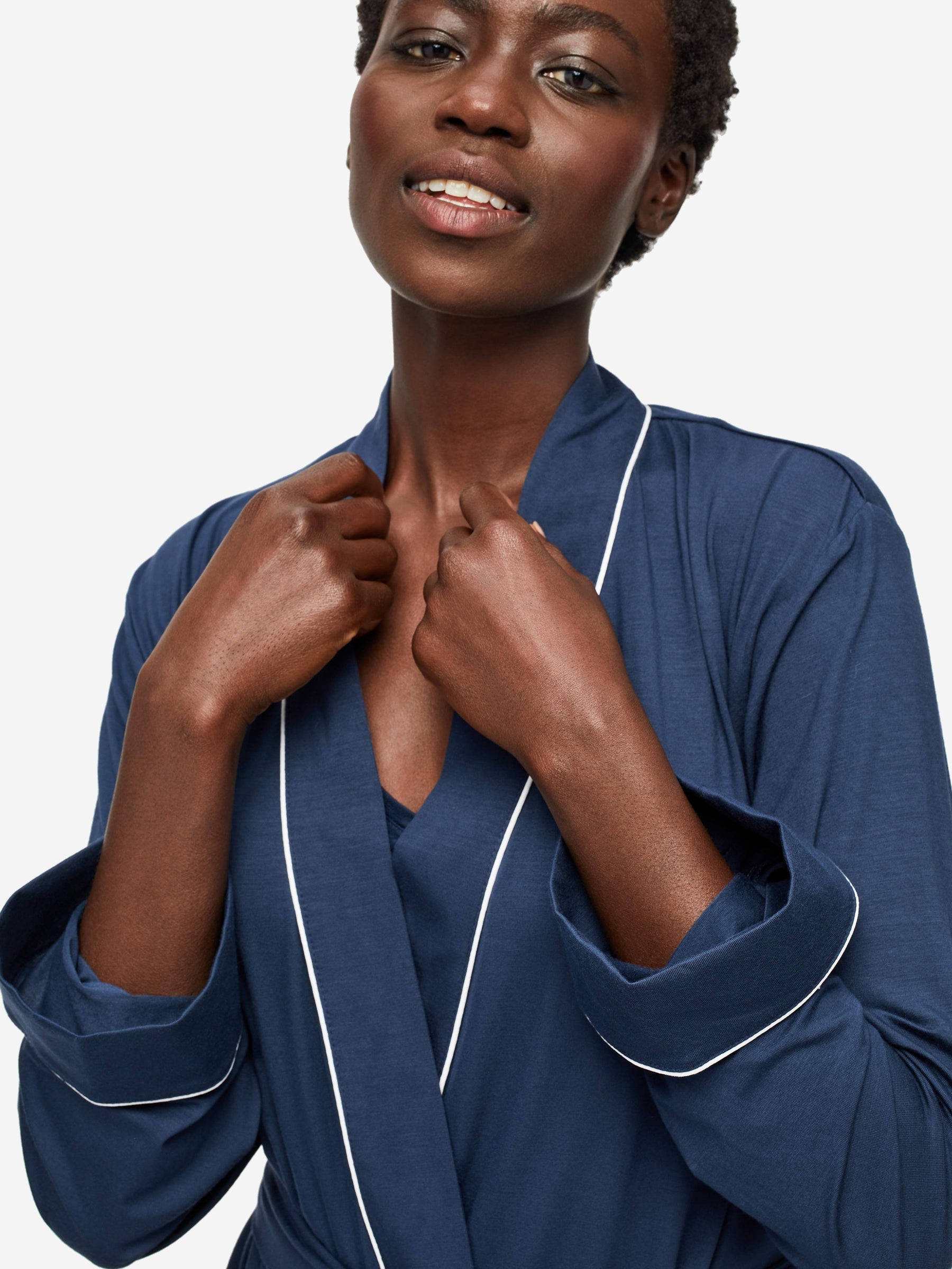 Women's Dressing Gown Lara Micro Modal Stretch Navy