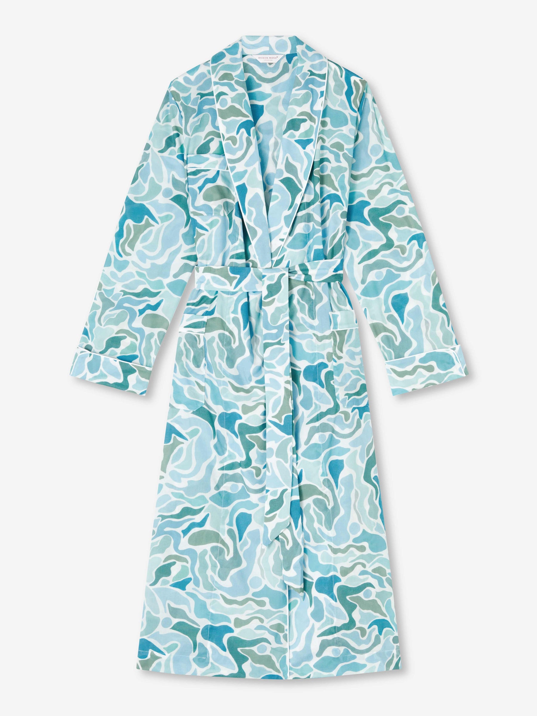 Women's Long Dressing Gown Ledbury 61 Cotton Batiste Green