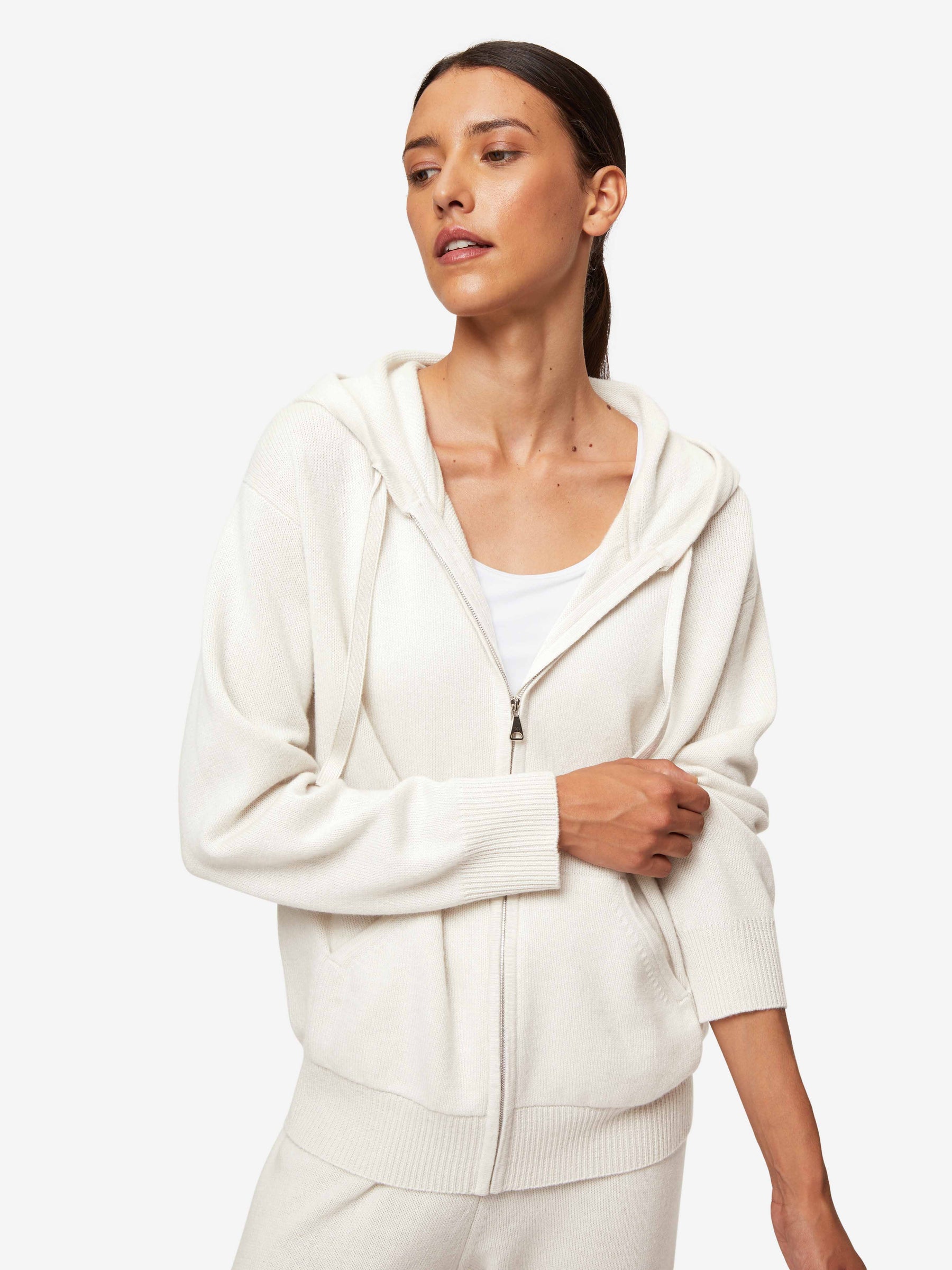 Women's Hoodie Daphne Cashmere Winter White
