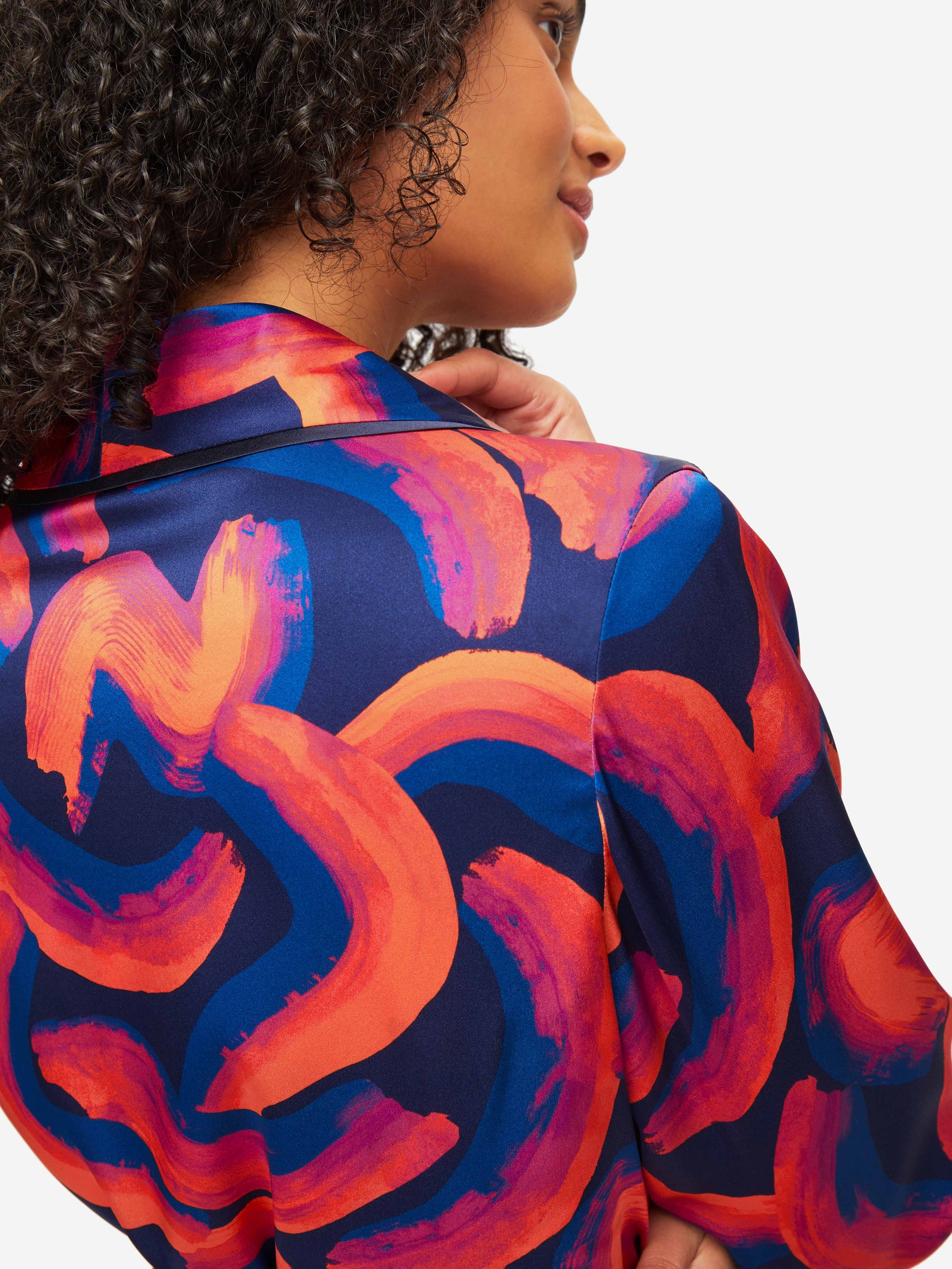 Women's Long Dressing Gown Brindisi 82 Silk Satin Multi