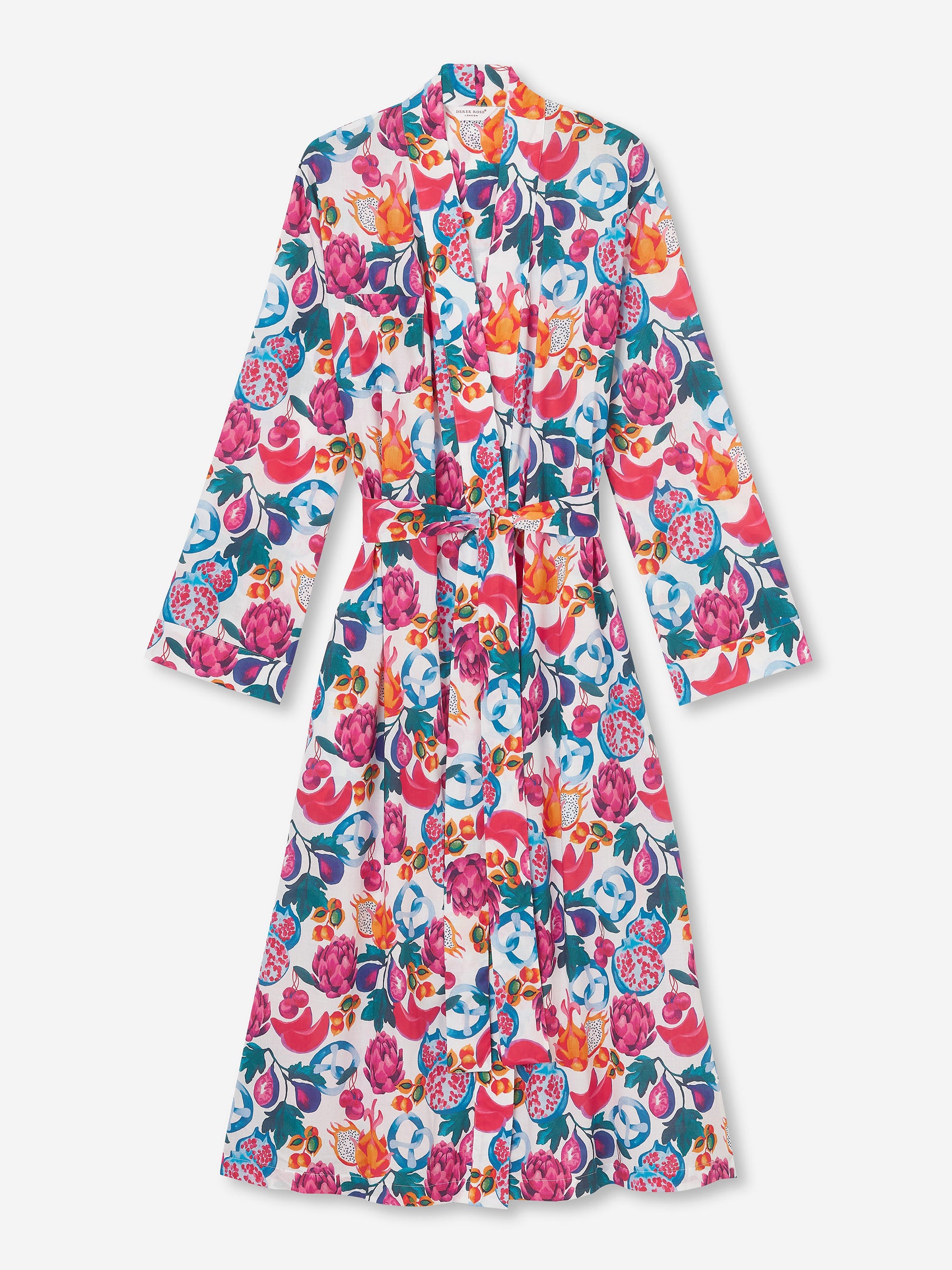 Women's Long Dressing Gown Ledbury 50 Cotton Batiste White