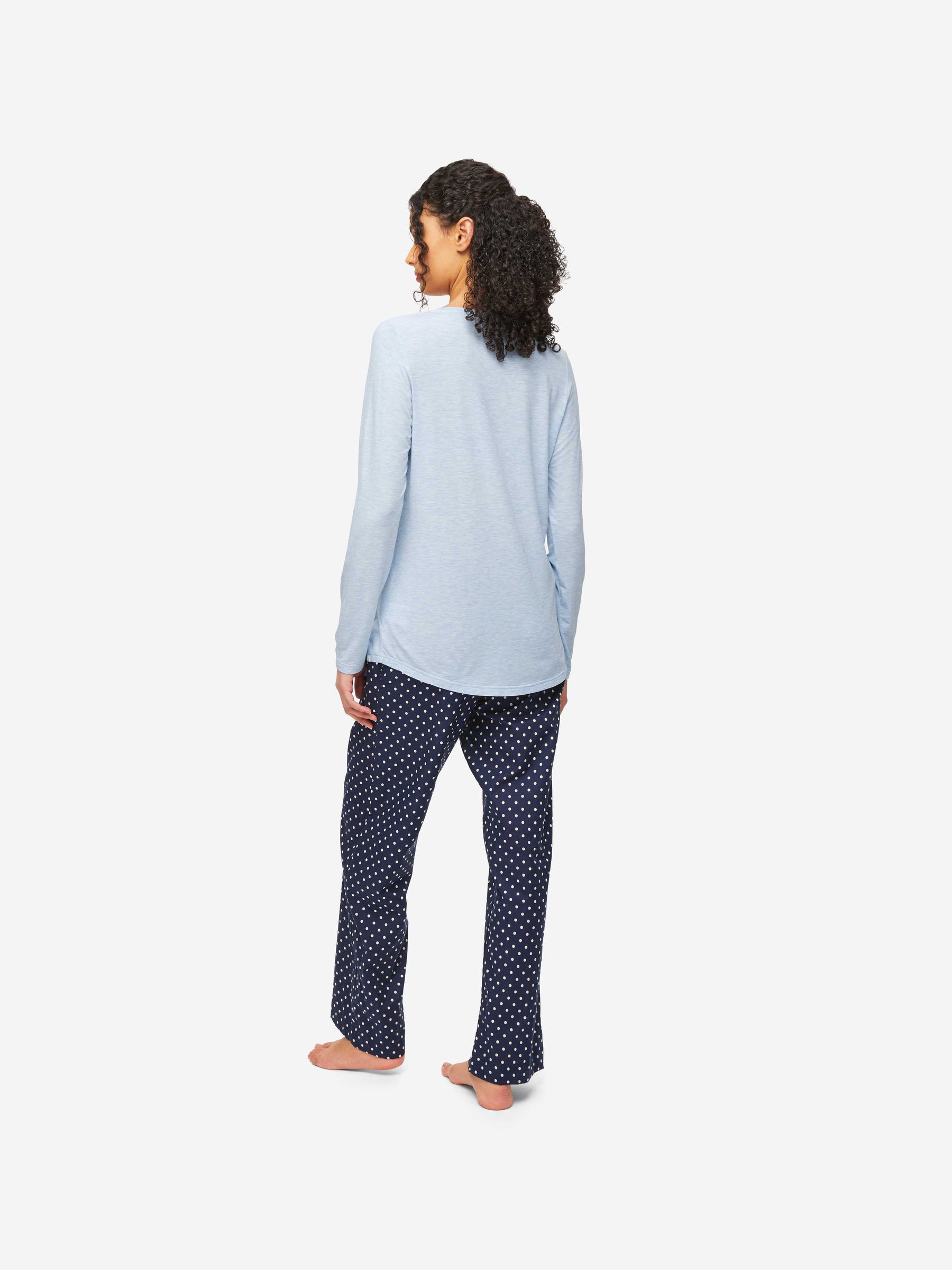 Women's Long Sleeve T-Shirt Ethan Micro Modal Stretch Blue Heather