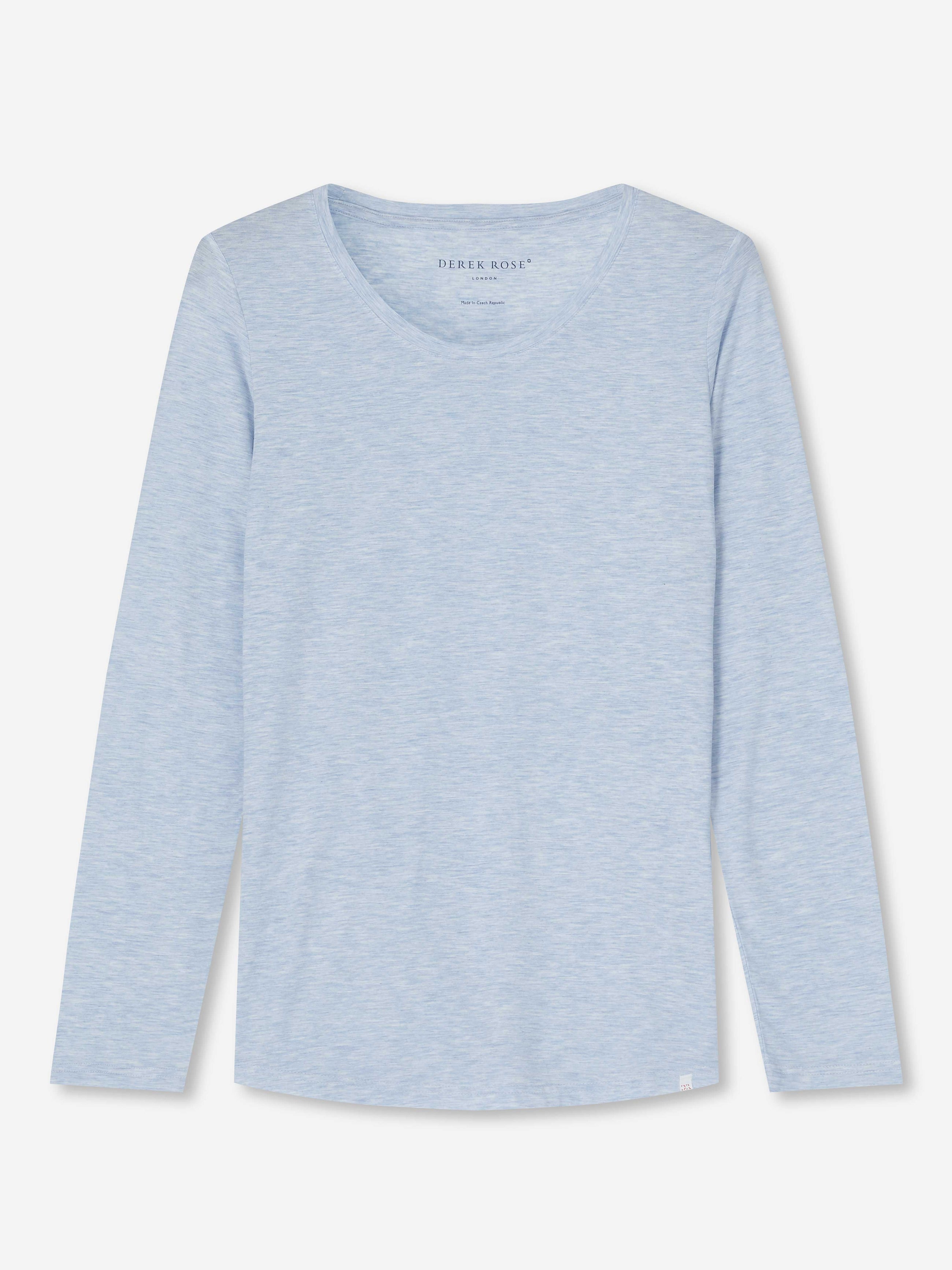 Women's Long Sleeve T-Shirt Ethan Micro Modal Stretch Light Blue Heather