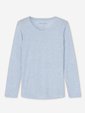 Women's Long Sleeve T-Shirt Ethan Micro Modal Stretch Blue Heather