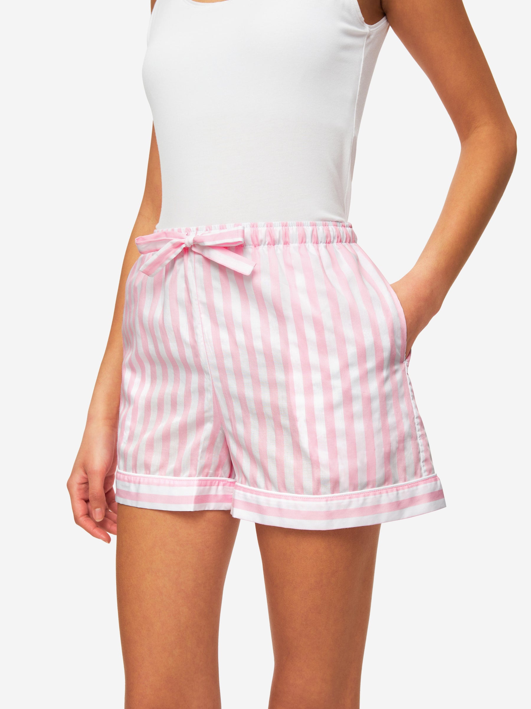 Women's Lounge Shorts Capri 20 Cotton Pink