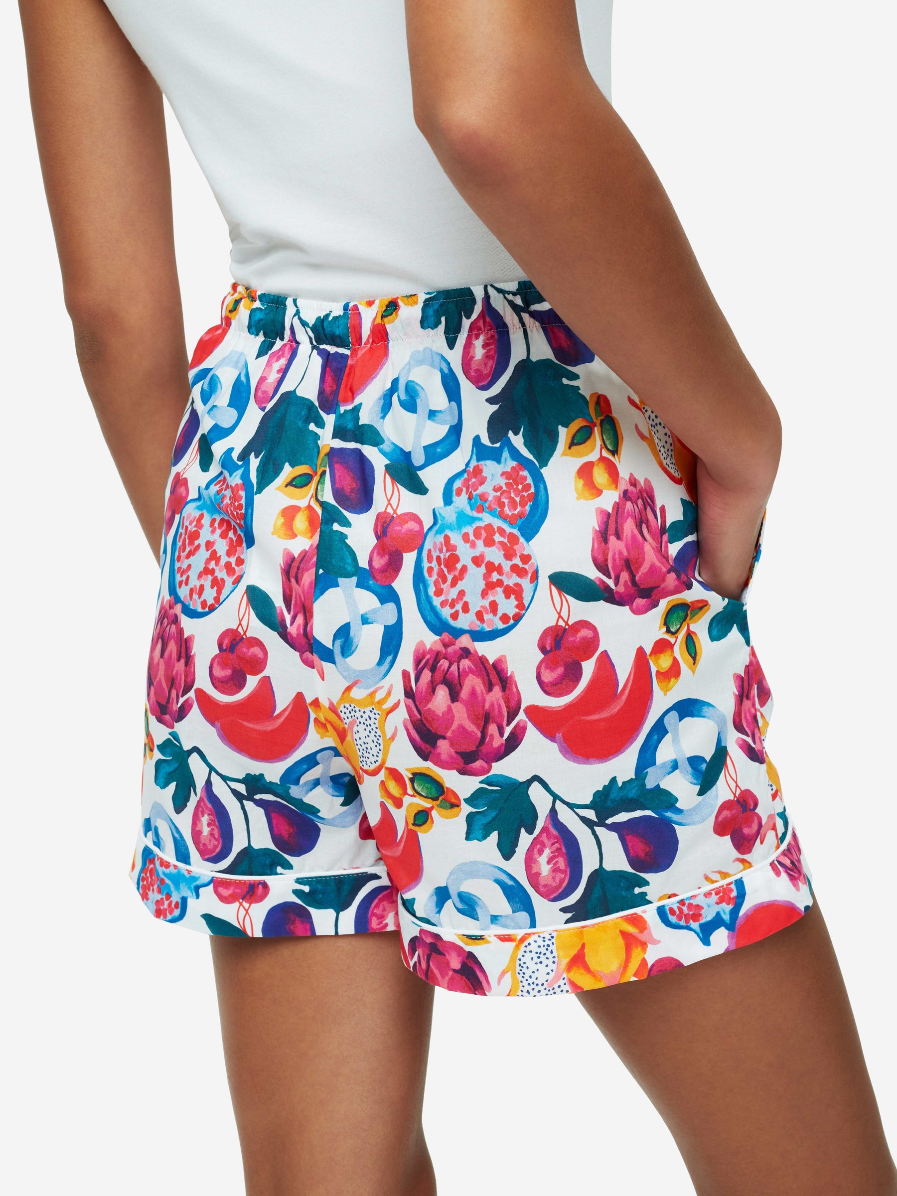 Women's Lounge Shorts Ledbury 50 Cotton Batiste White