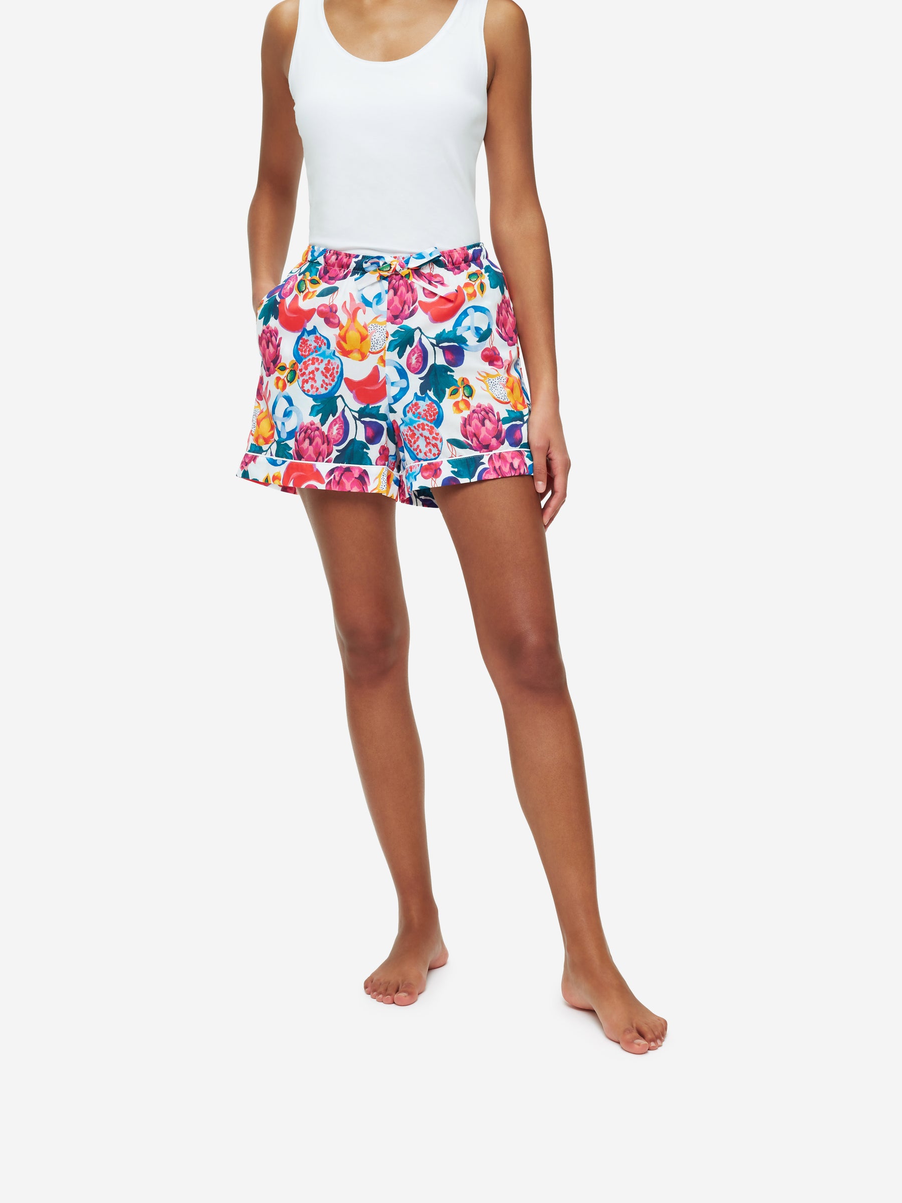 Women's Lounge Shorts Ledbury 50 Cotton Batiste White