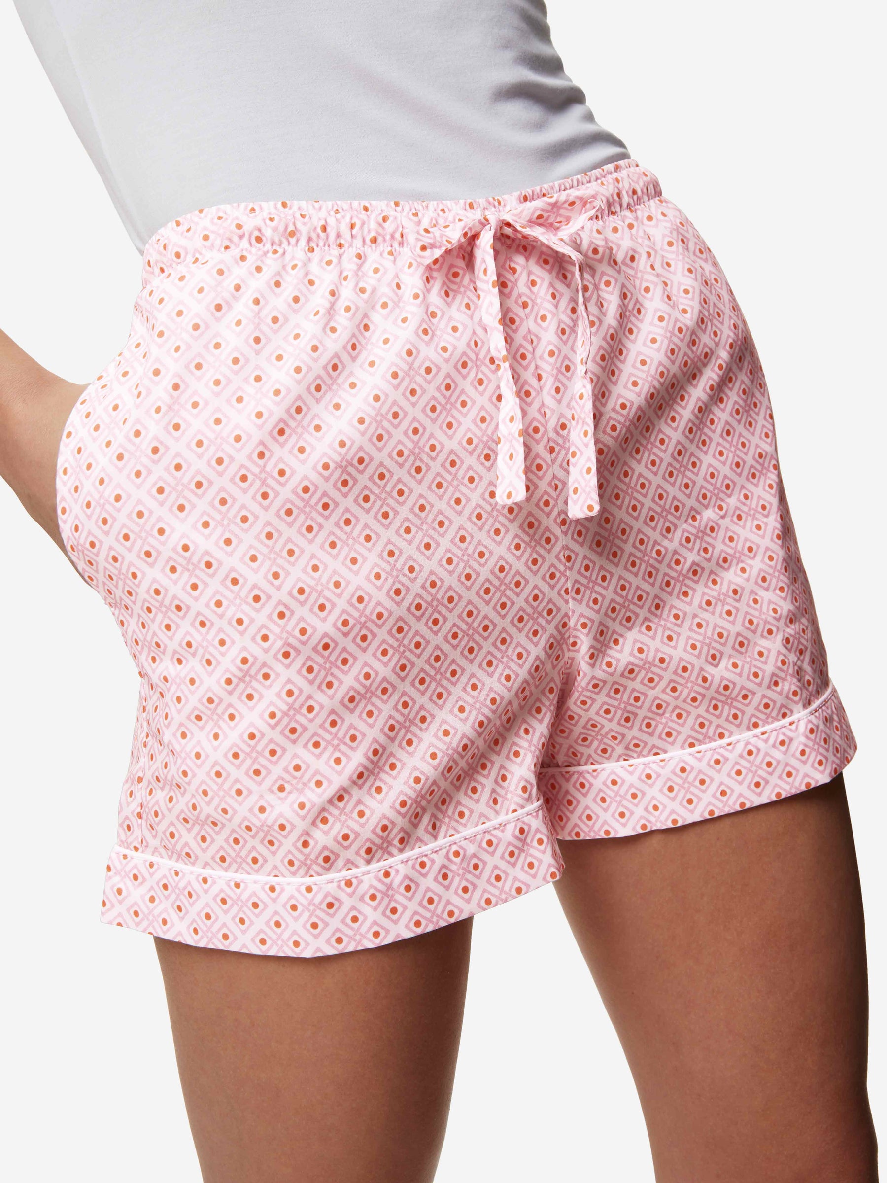 Women's Lounge Shorts Ledbury 56 Cotton Batiste Pink