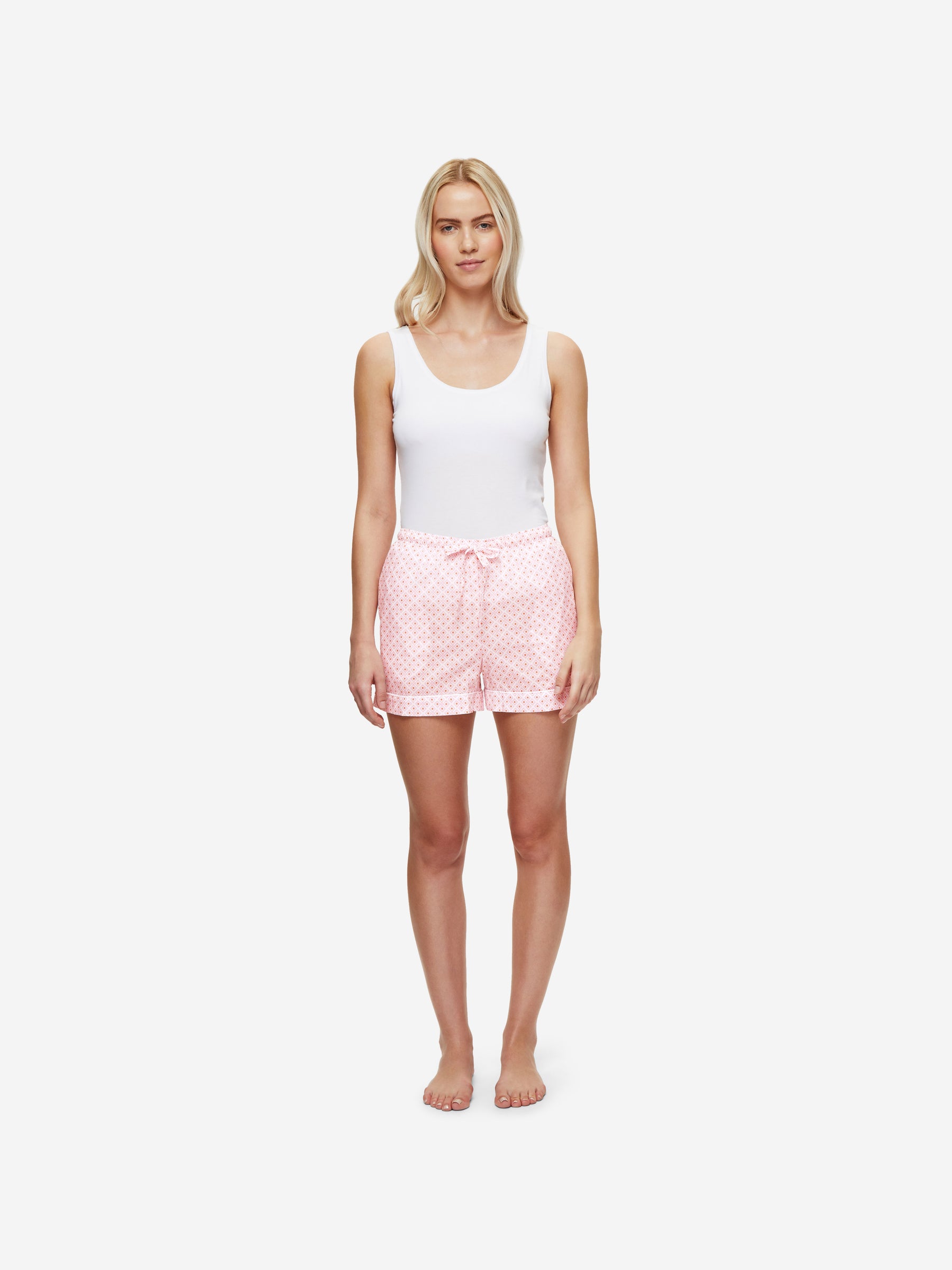 Women's Lounge Shorts Ledbury 56 Cotton Batiste Pink