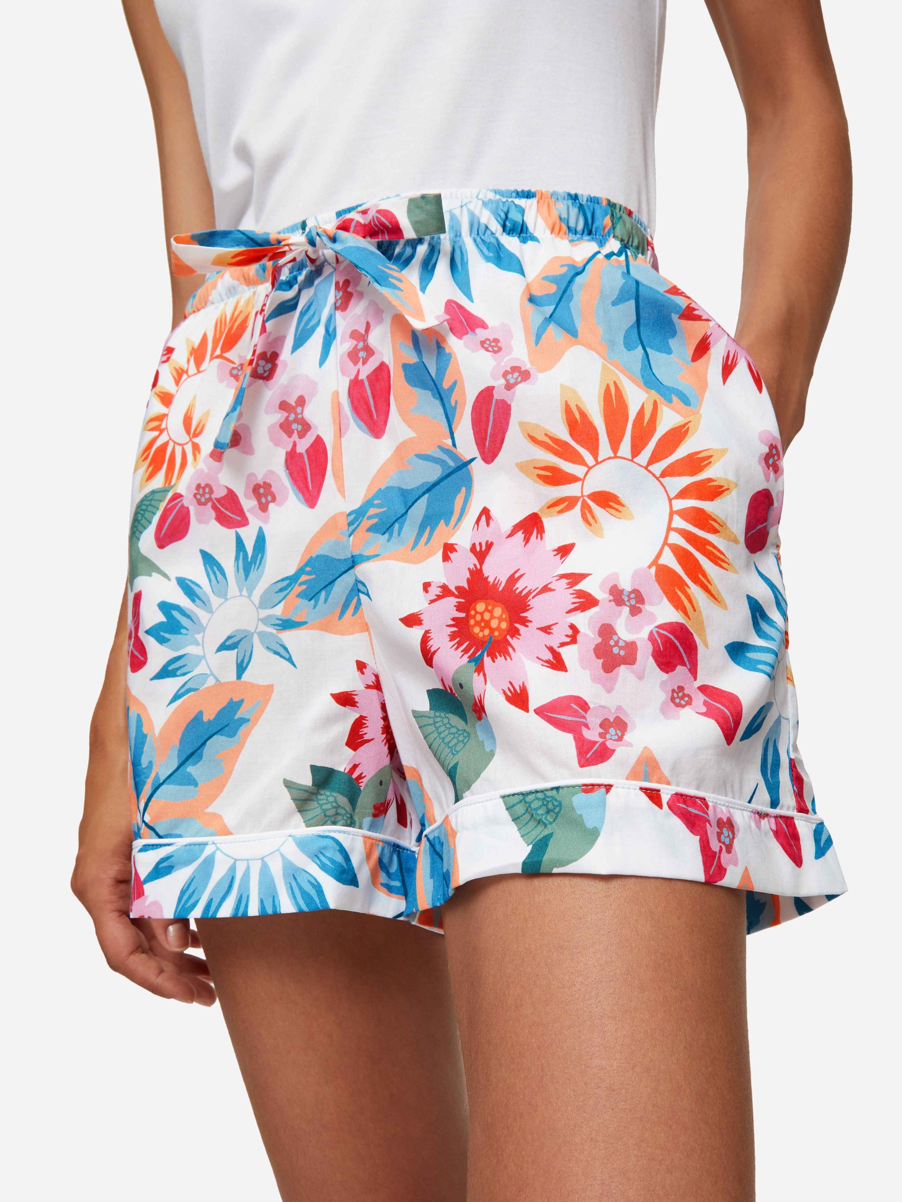 Women's Lounge Shorts Ledbury 60 Cotton Batiste White