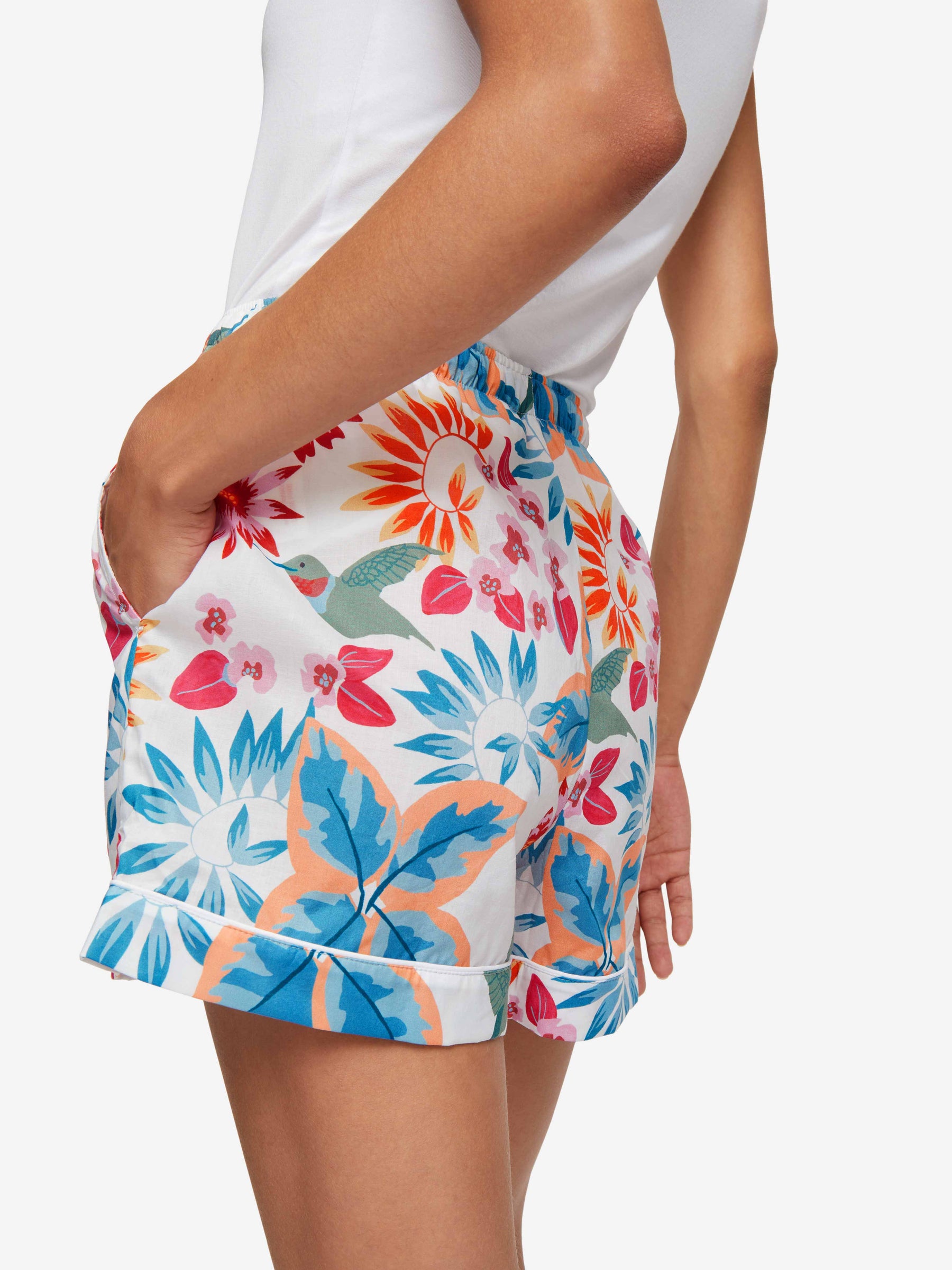 Women's Lounge Shorts Ledbury 60 Cotton Batiste White