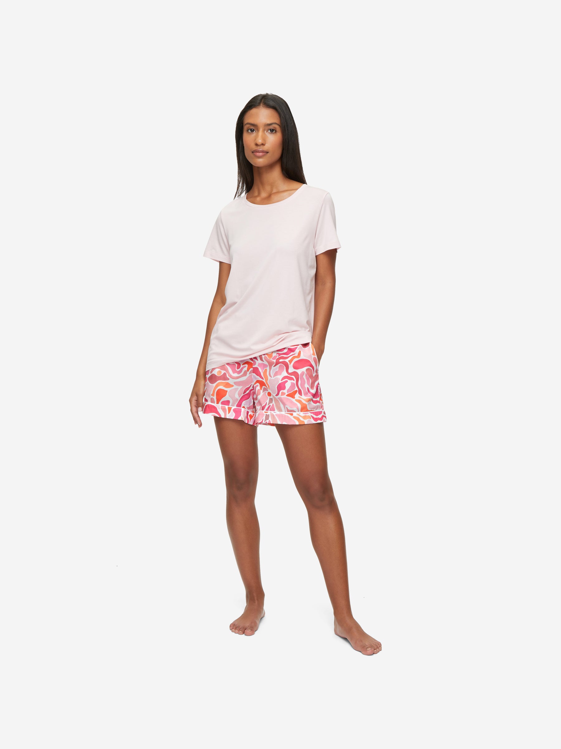 Women's Lounge Shorts Ledbury 61 Cotton Batiste Pink