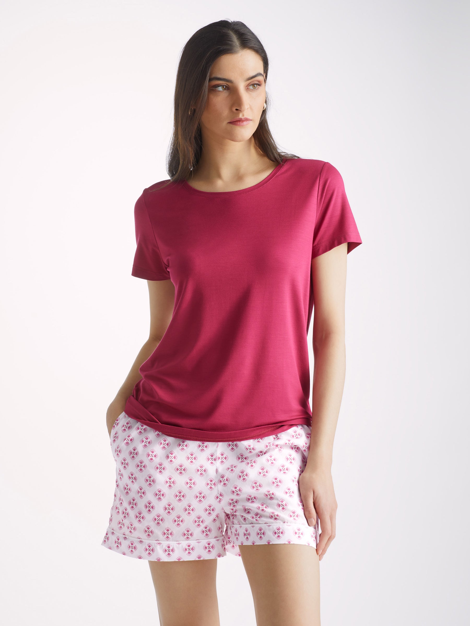 Women's Lounge Shorts Ledbury 62 Cotton Batiste White
