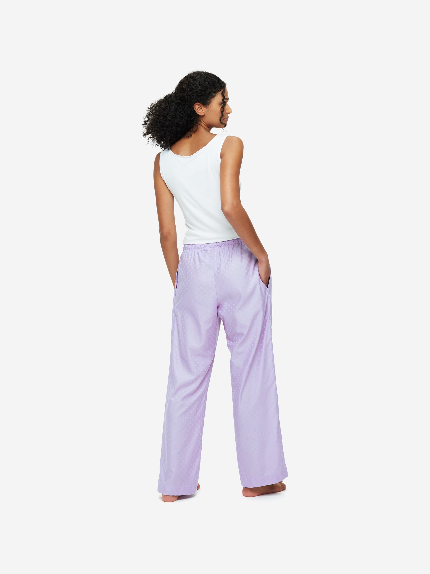 Women's Lounge Trousers Kate 7 Cotton Jacquard Lilac