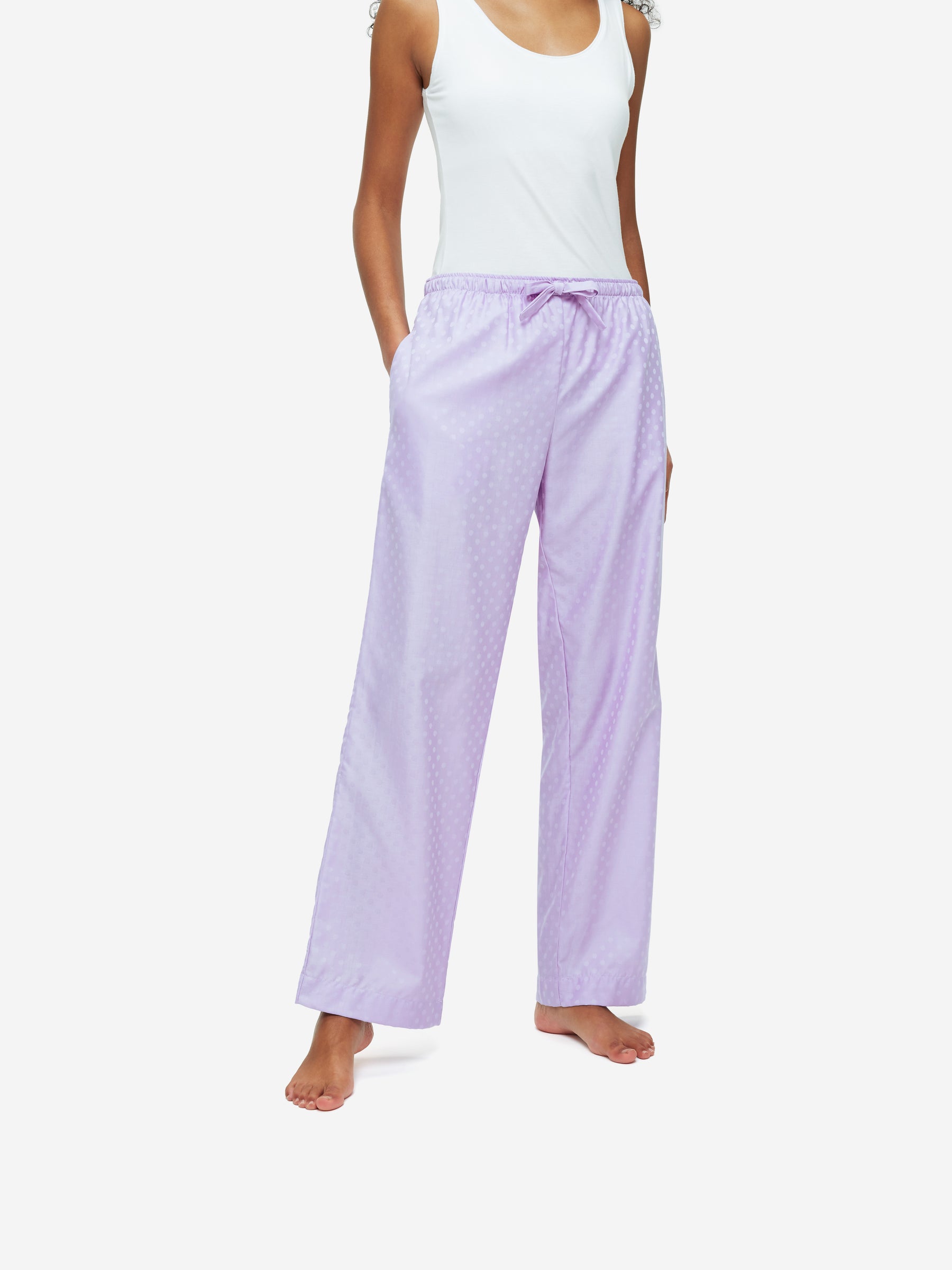 Women's Lounge Trousers Kate 7 Cotton Jacquard Lilac
