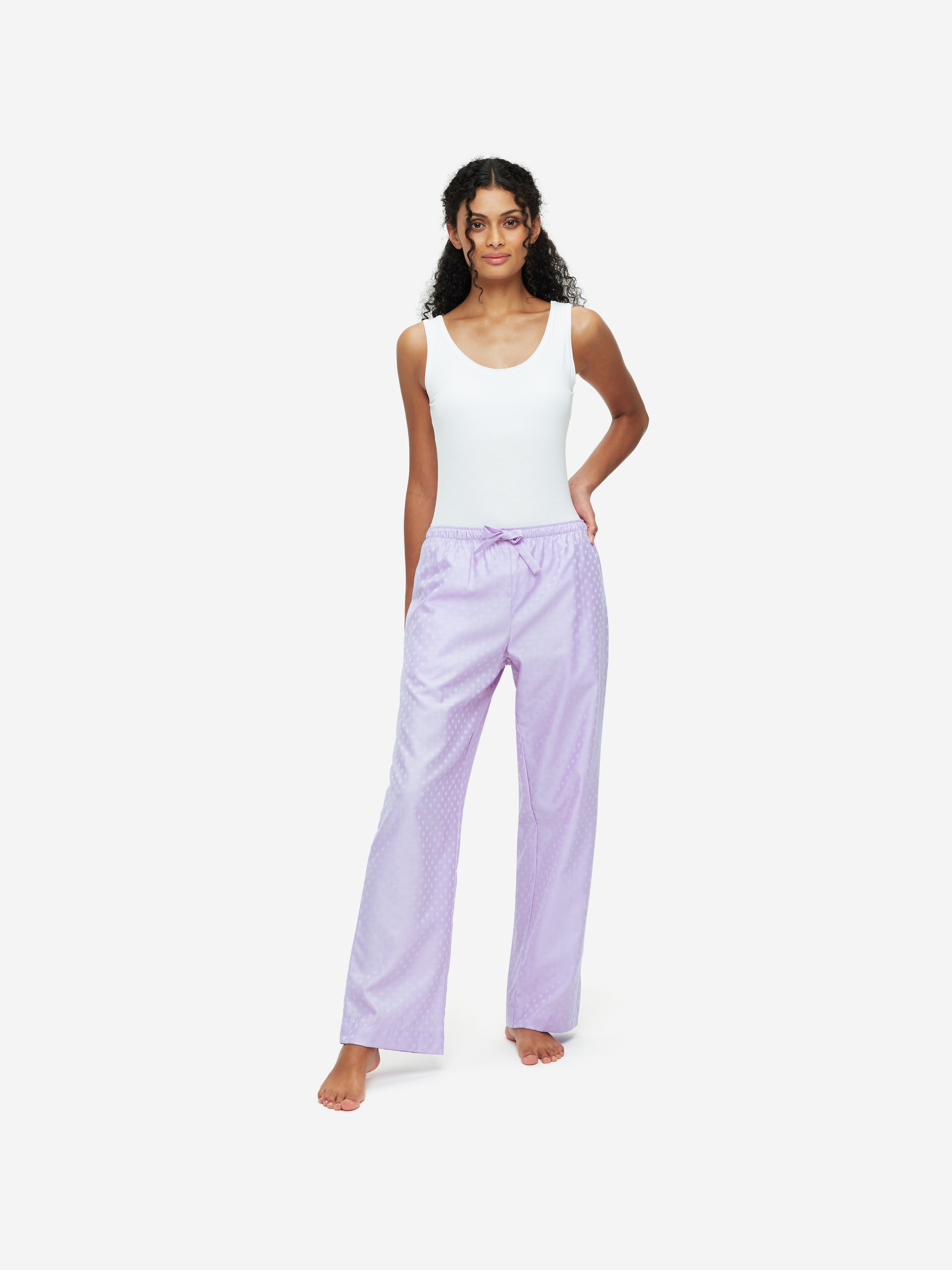 Women's Lounge Trousers Kate 7 Cotton Jacquard Lilac