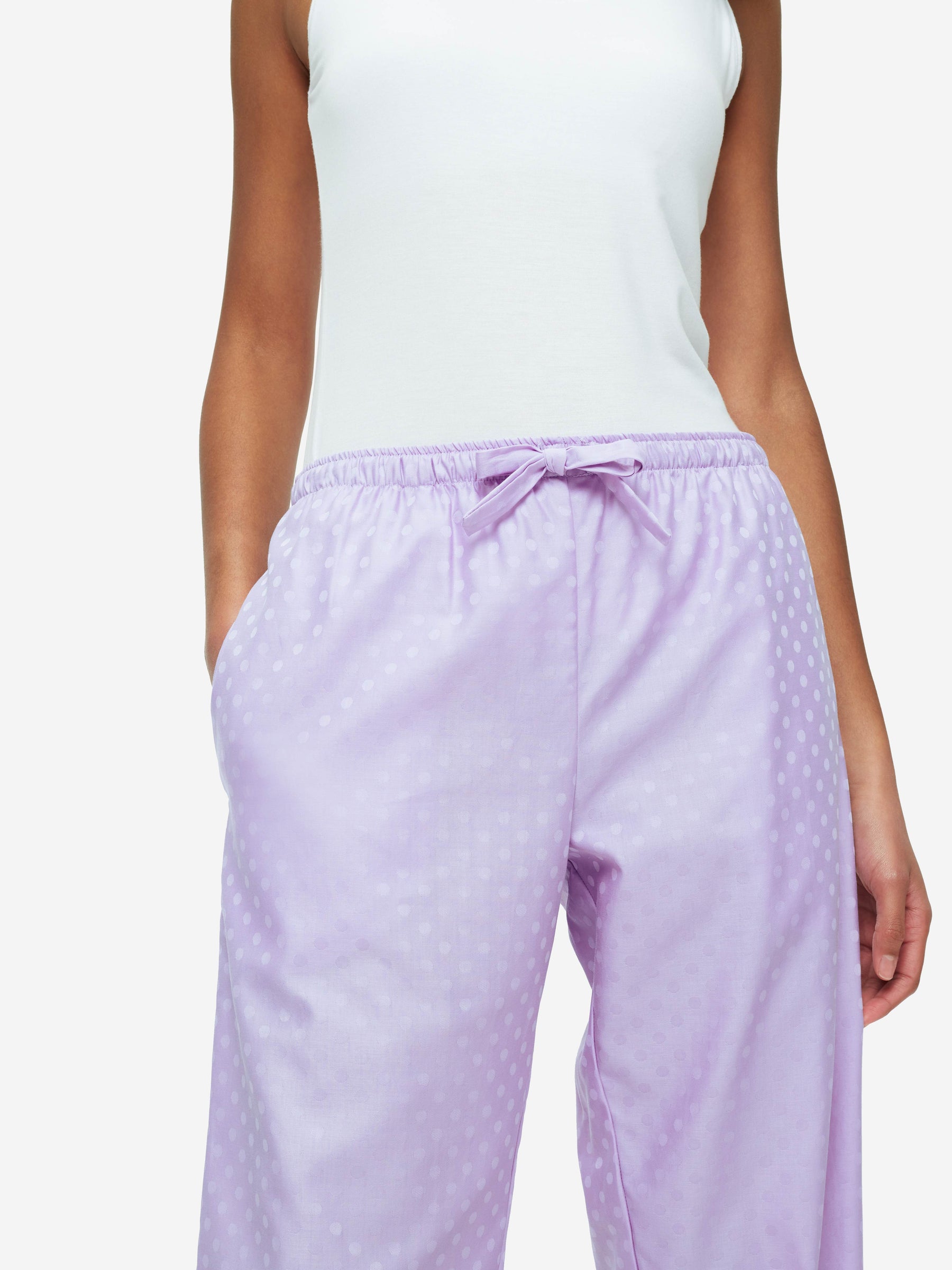 Women's Lounge Trousers Kate 7 Cotton Jacquard Lilac