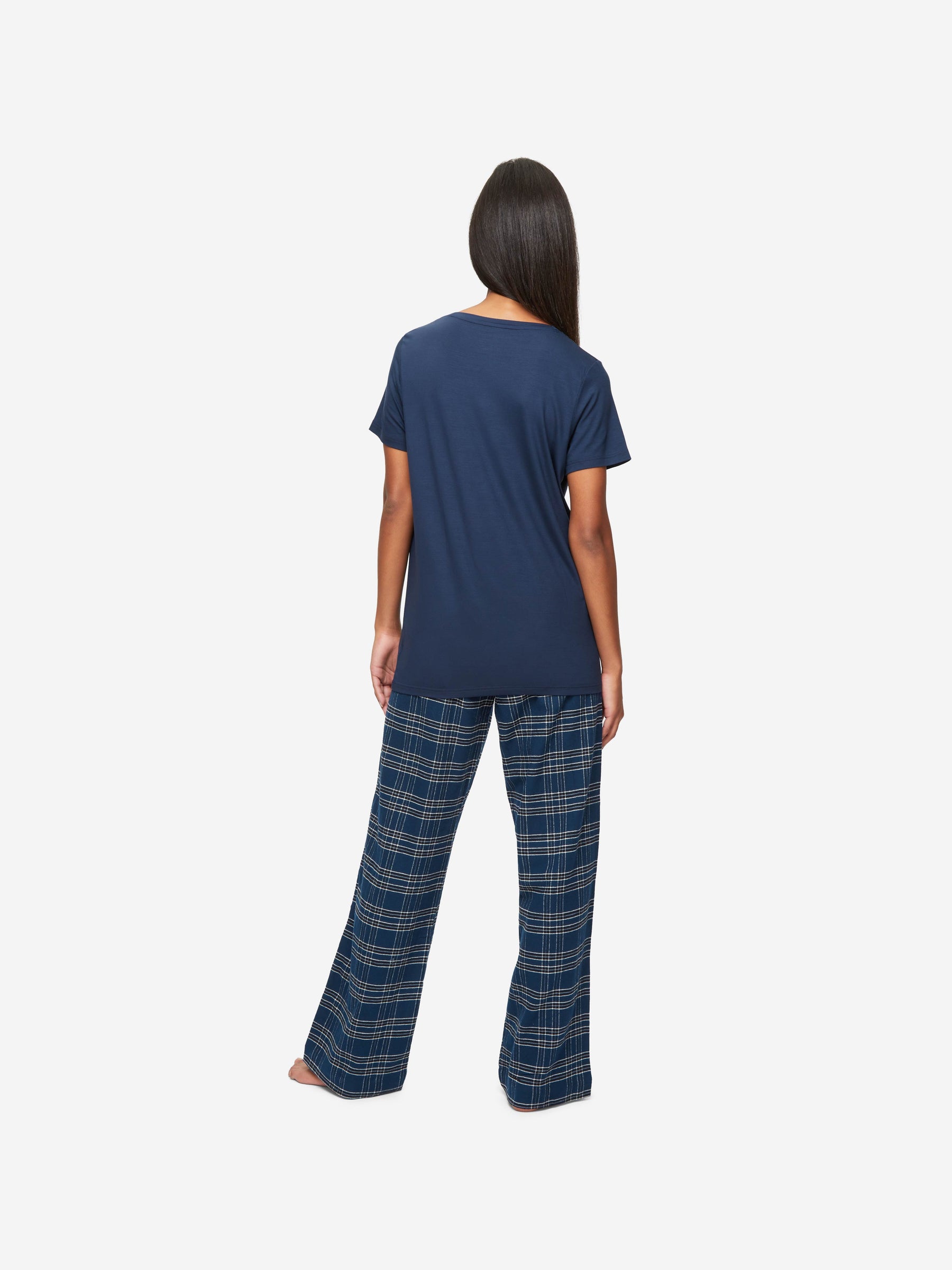 Women's Lounge Trousers Kelburn 30 Brushed Cotton Navy