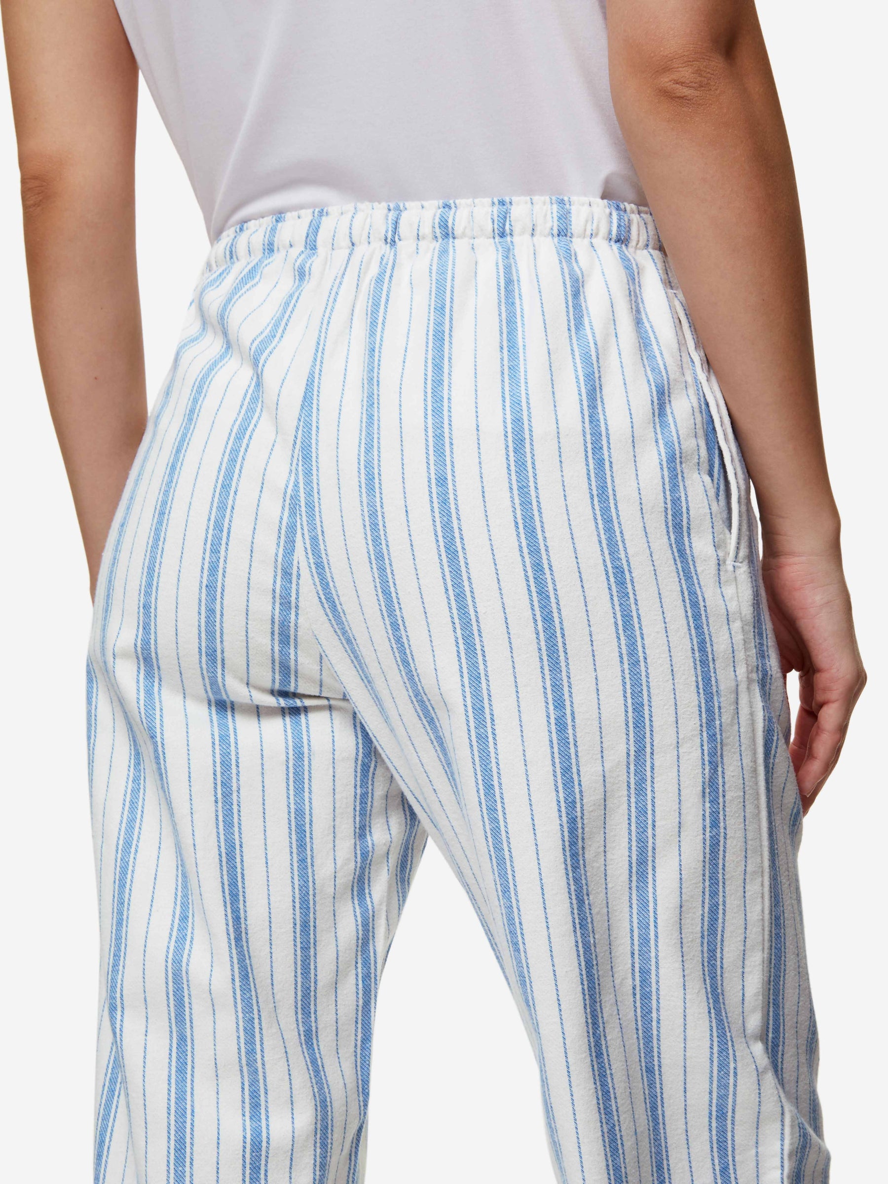 Women's Lounge Trousers Kelburn 31 Brushed Cotton Blue