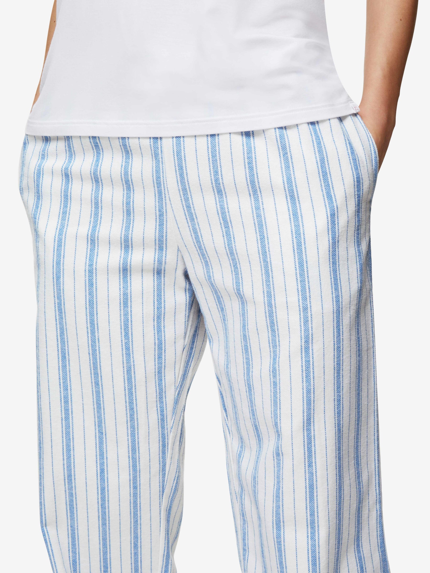 Women's Lounge Trousers Kelburn 31 Brushed Cotton Blue