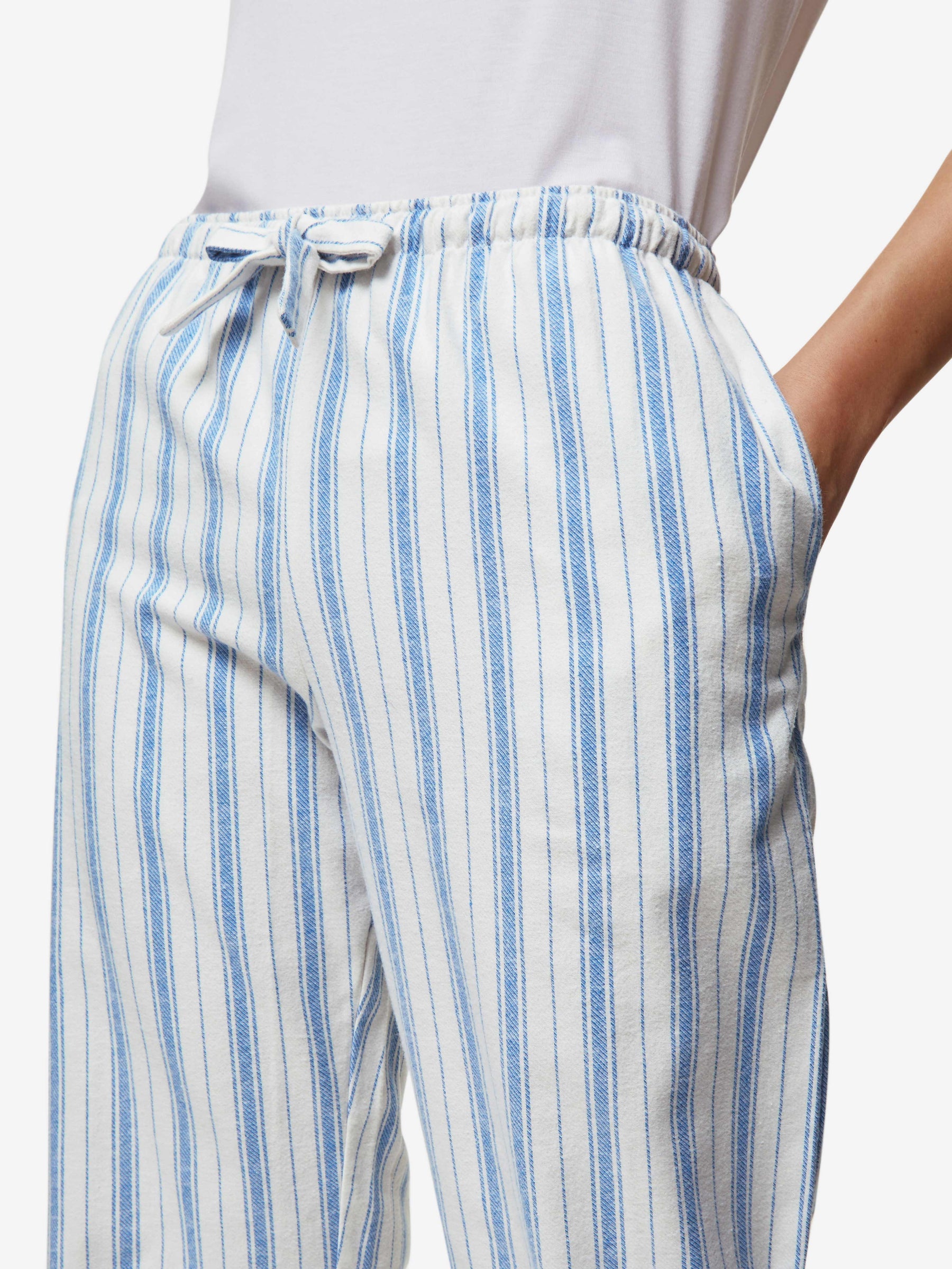 Women's Lounge Trousers Kelburn 31 Brushed Cotton Blue
