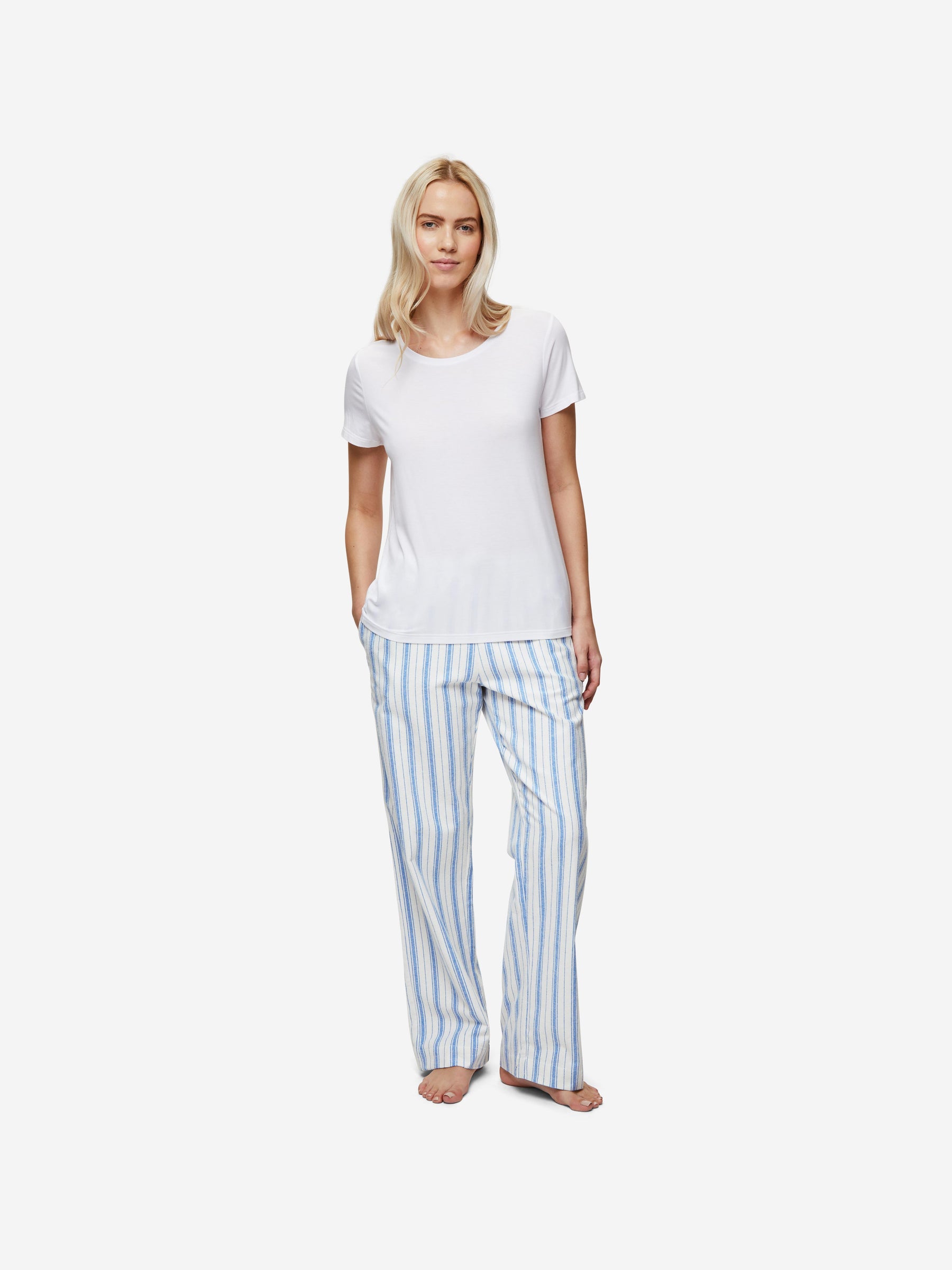 Women's Lounge Trousers Kelburn 31 Brushed Cotton Blue