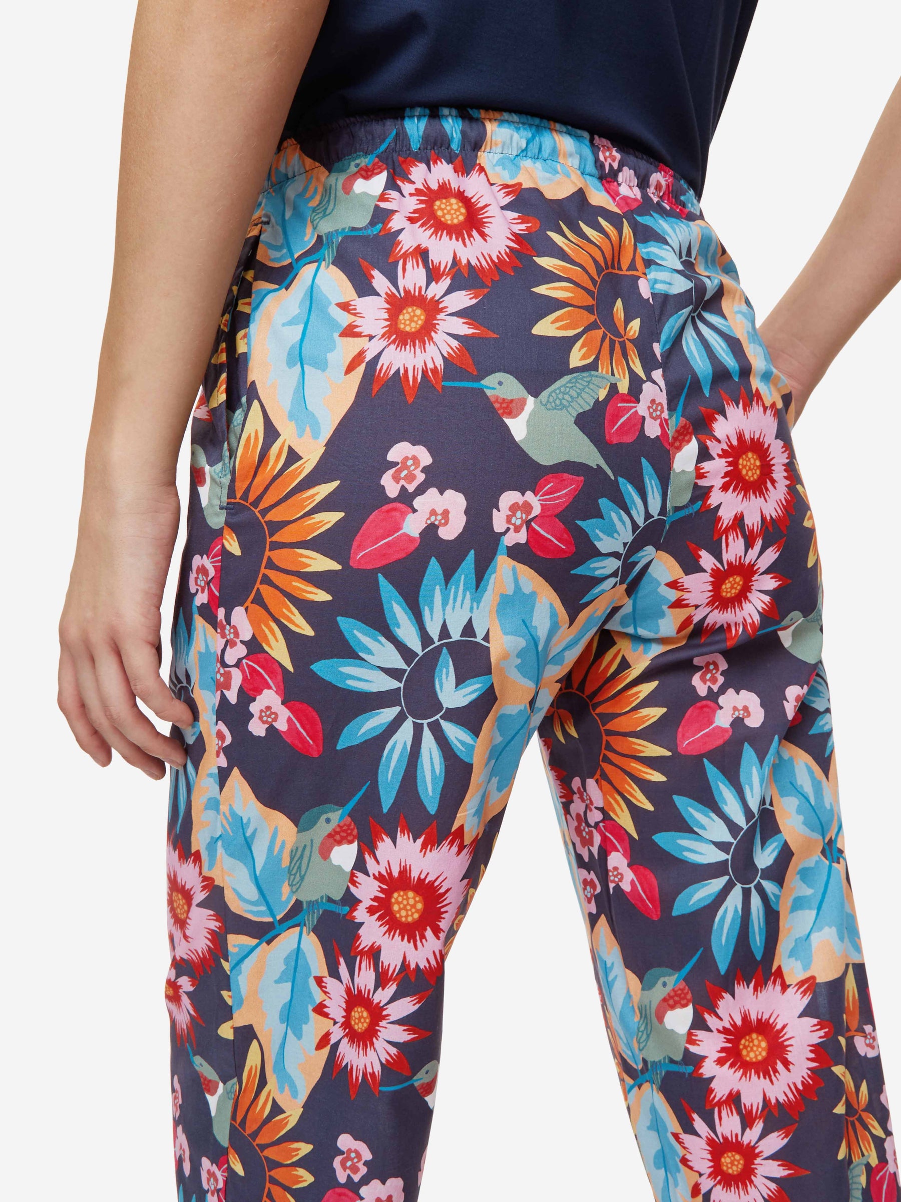 Women's Lounge Trousers Ledbury 60 Cotton Batiste Navy