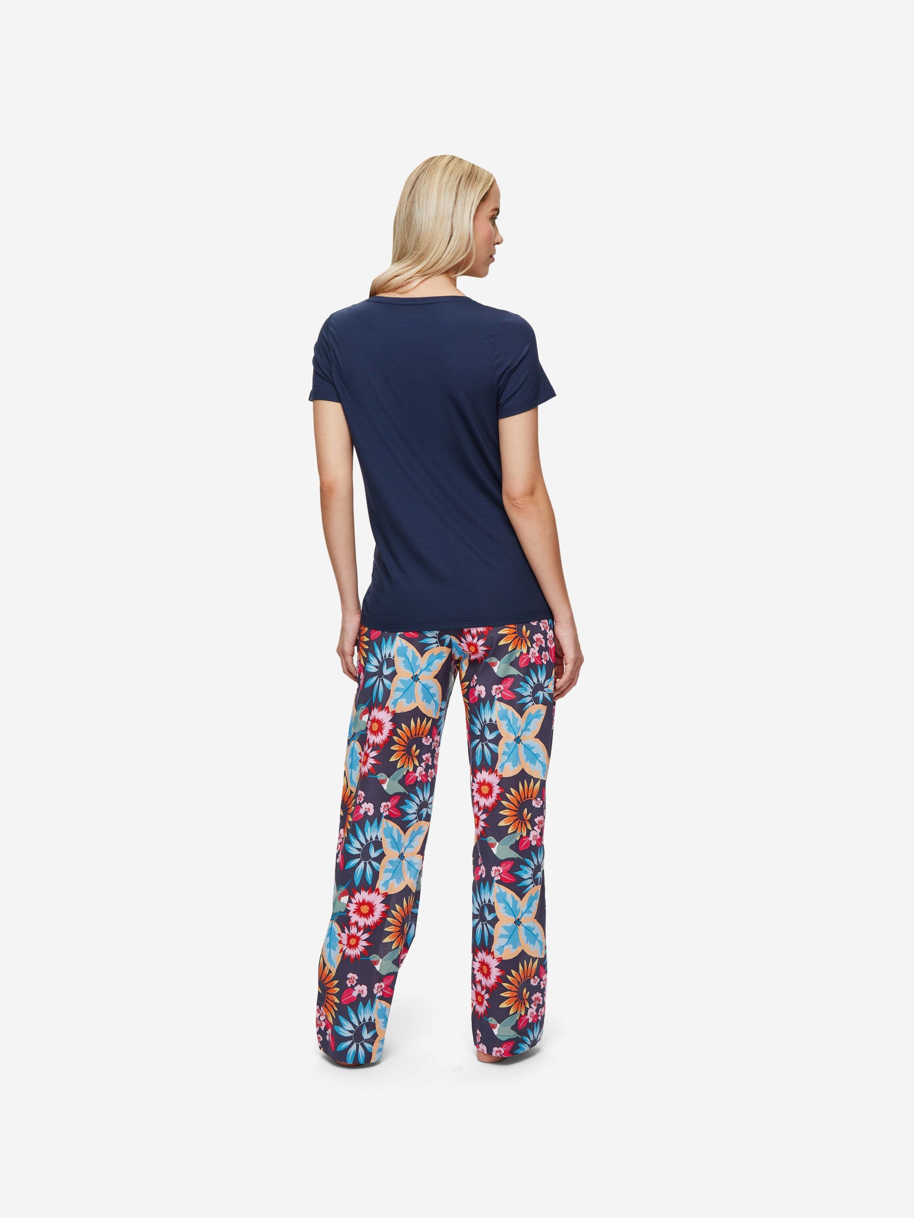 Women's Lounge Trousers Ledbury 60 Cotton Batiste Navy