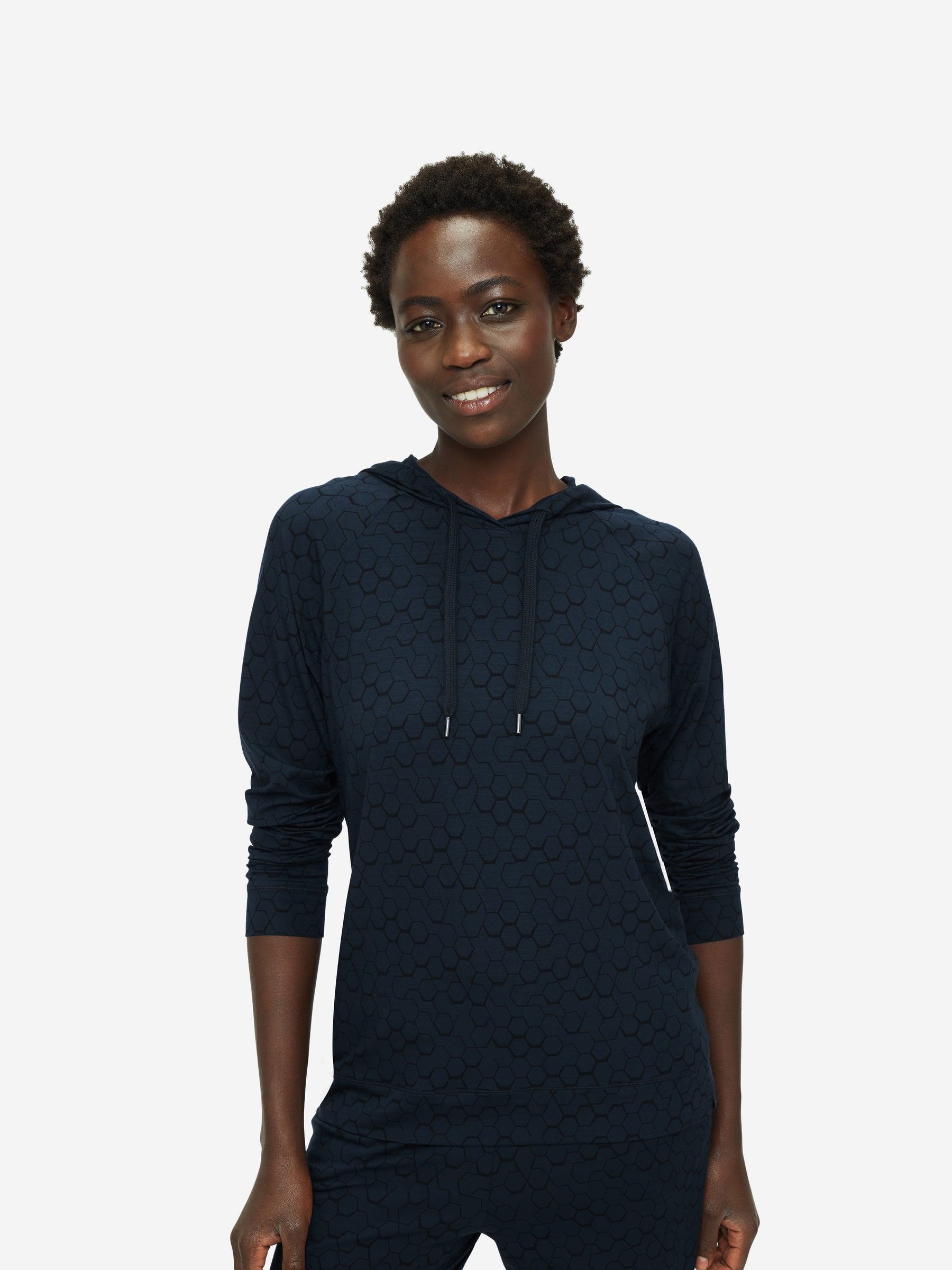 Women's Pullover Hoodie London 6 Micro Modal Stretch Navy