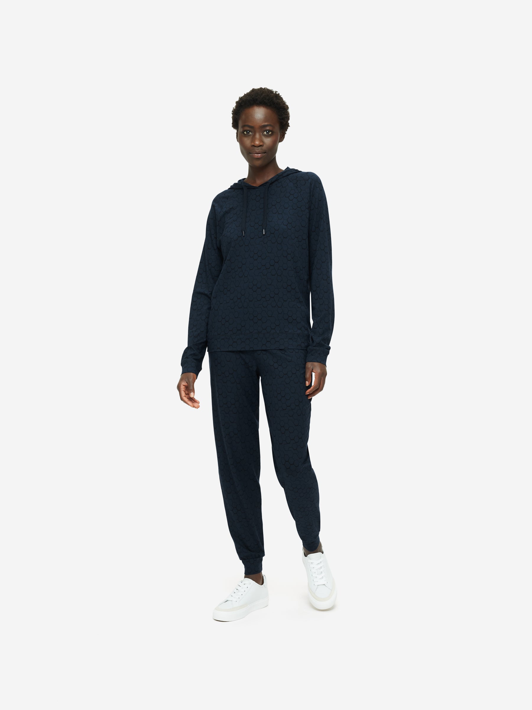Women's Pullover Hoodie London 6 Micro Modal Stretch Navy