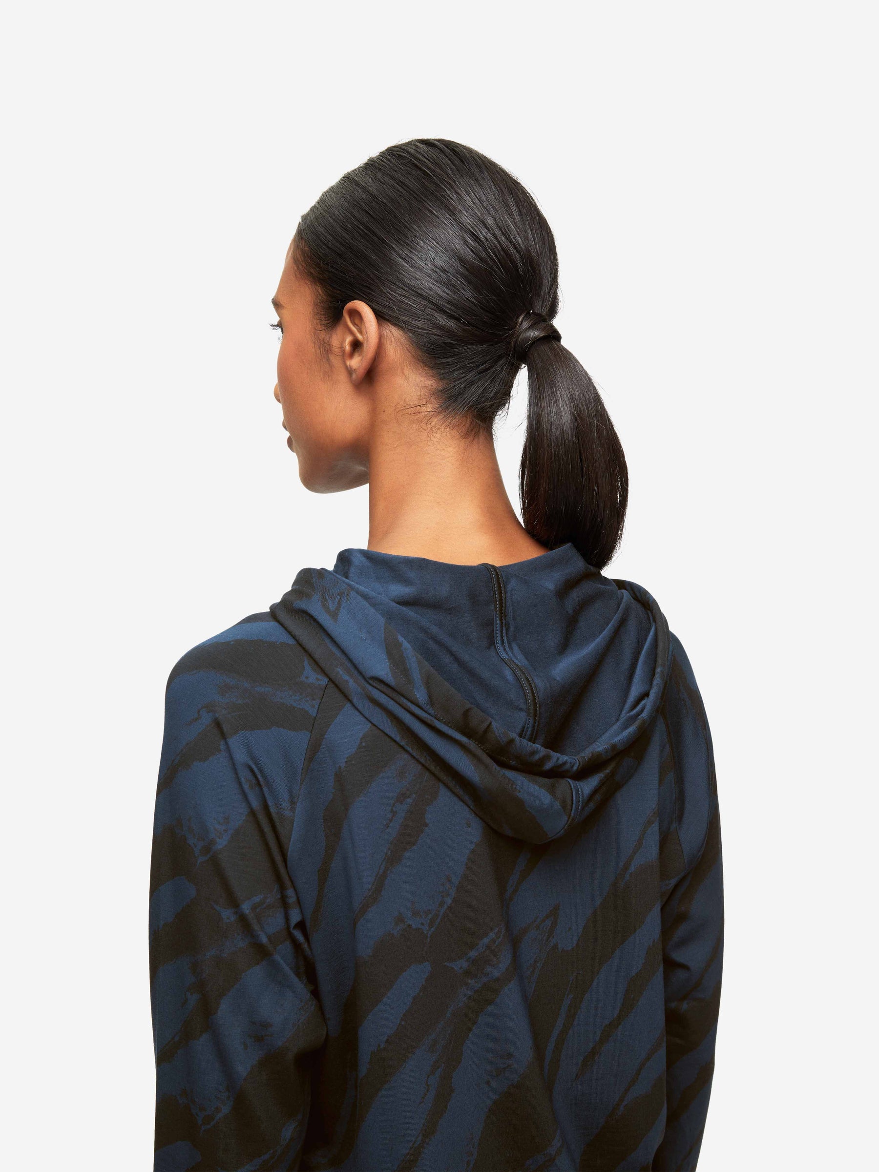 Women's Pullover Hoodie London 8 Micro Modal Stretch Navy